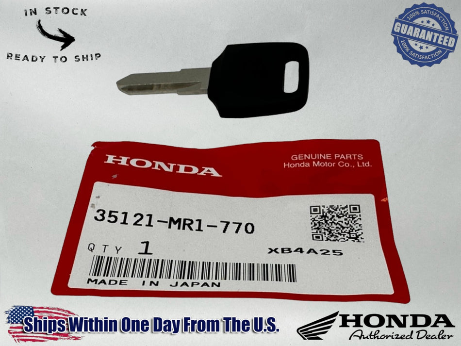 Honda OEM Blank Key (Type1) 35121-MR1-770- Fury Shadow Sabre VTX