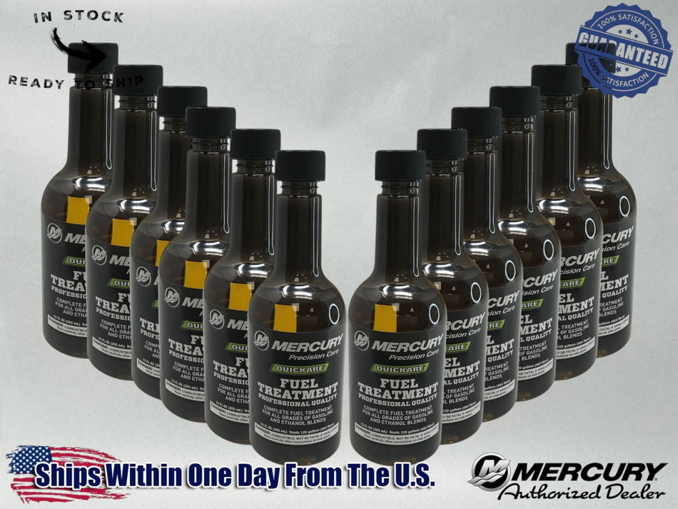 Mercury Genuine OEM Authentic Quickare Fuel Treatment 12 oz 92-8M0047930 12 Pack