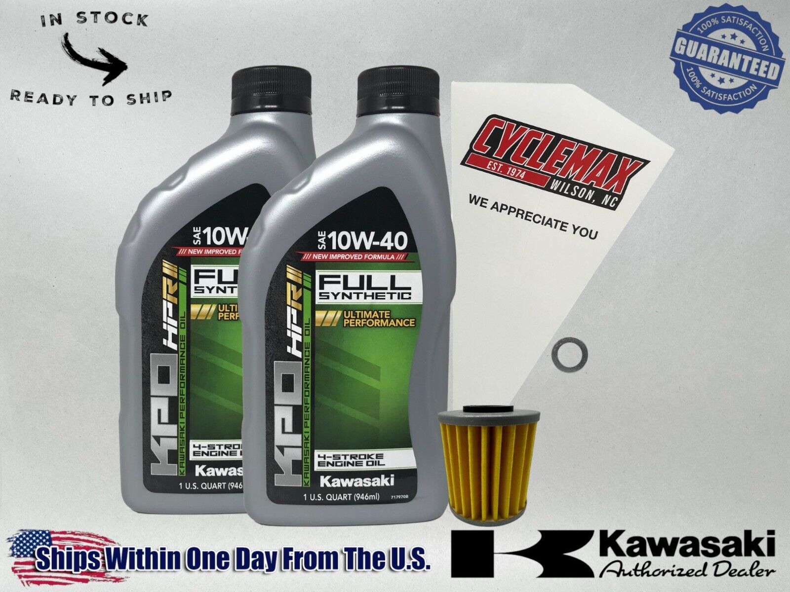 Cyclemax Full-Synthetic KPO Oil Change Kit fits 2006-2012 Kawasaki KX250F