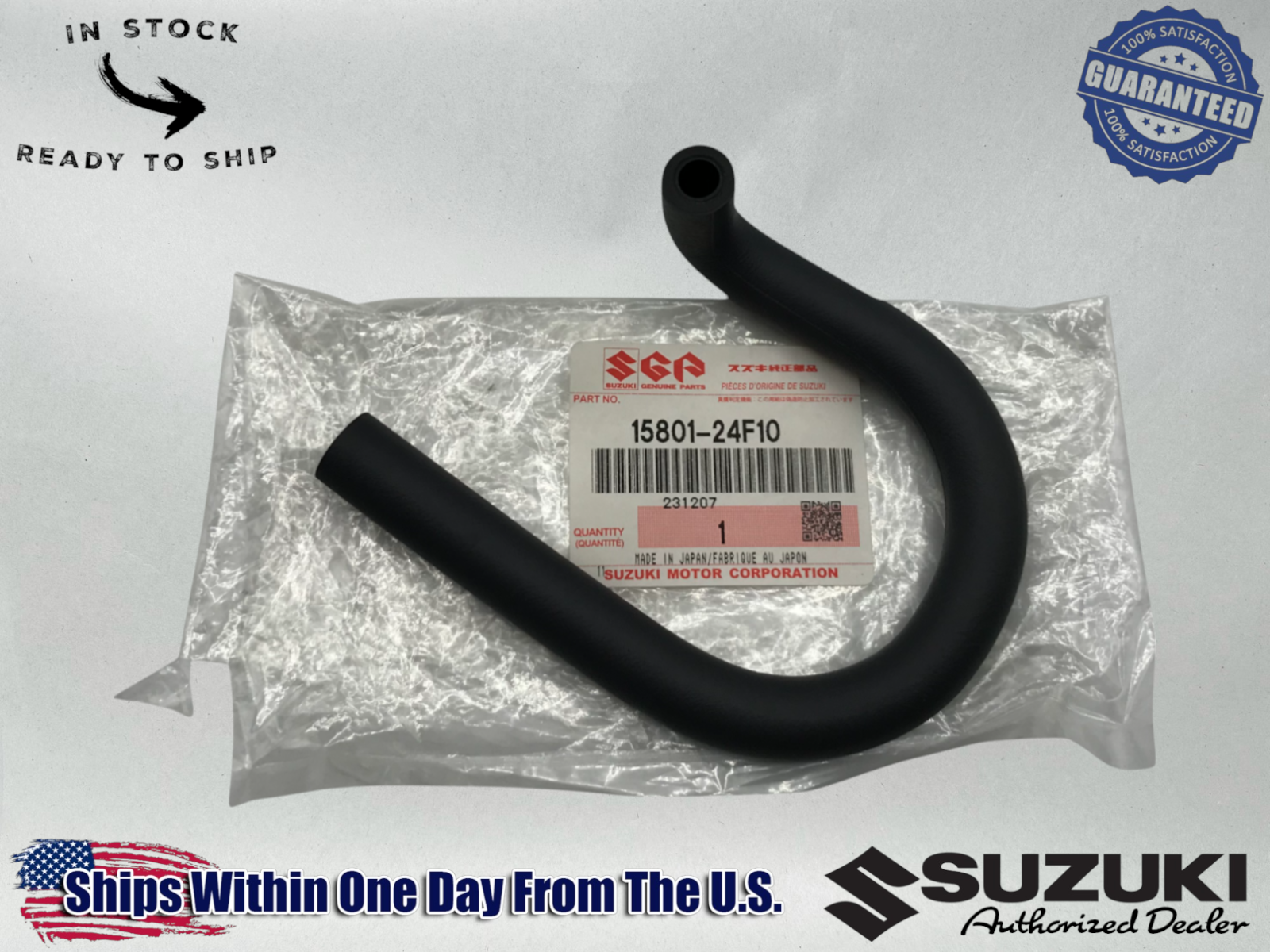 Suzuki Genuine OEM Authentic 1999-03 FUEL RETURN HOSE 15801-24F10