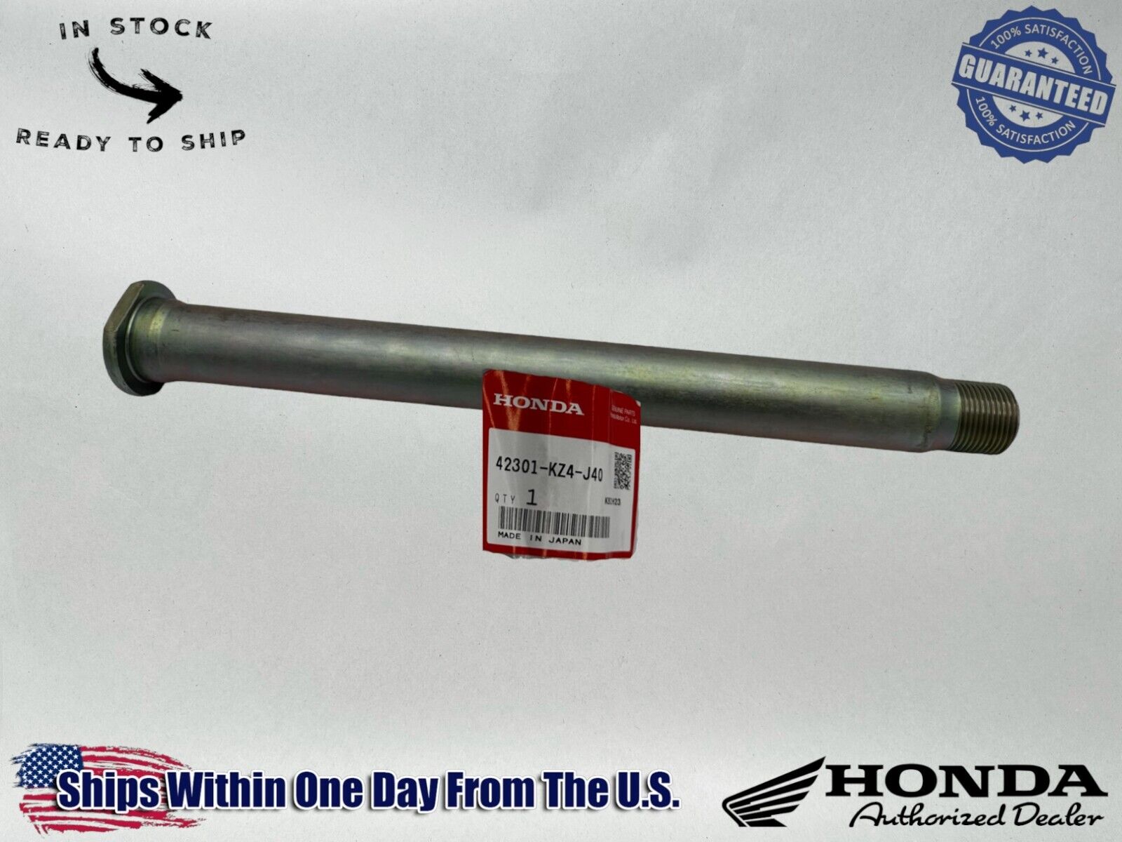 Honda Genuine OEM Authentic Rear Wheel Axle 42301-KZ4-J40