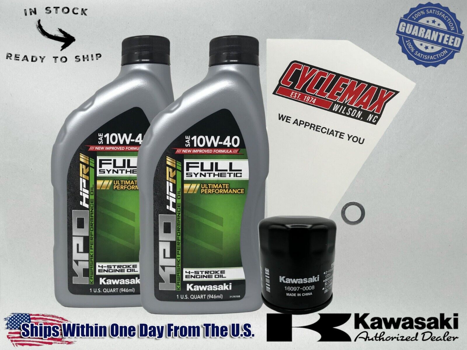 Cyclemax Full Synthetic Oil Change Kit fits 2023-2024 Kawasaki ELIMINATOR