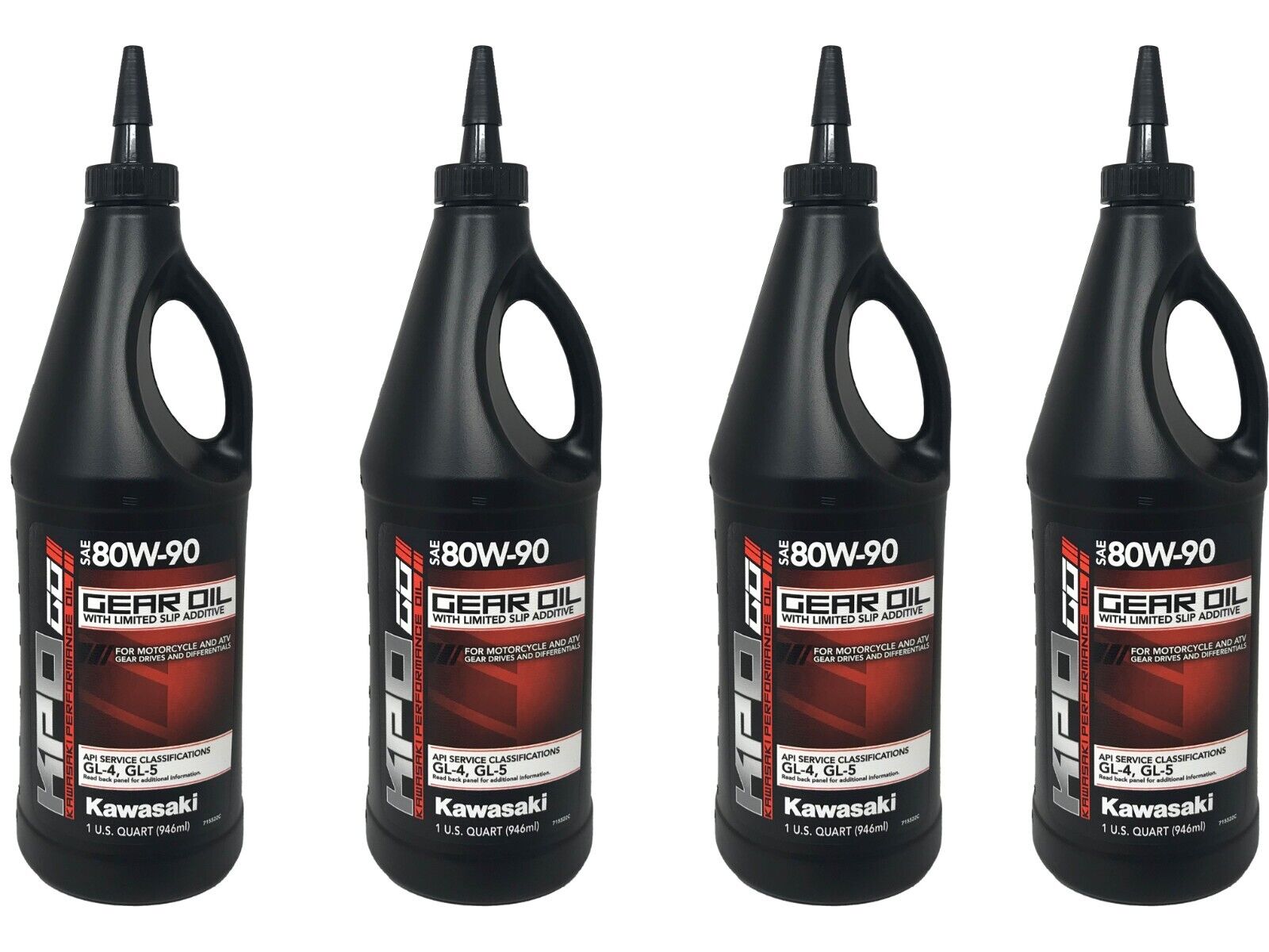 Kawasaki OEM KPO Gear Oil with Limited Slip  Quart K6103G-103-01Q - 4 Pack