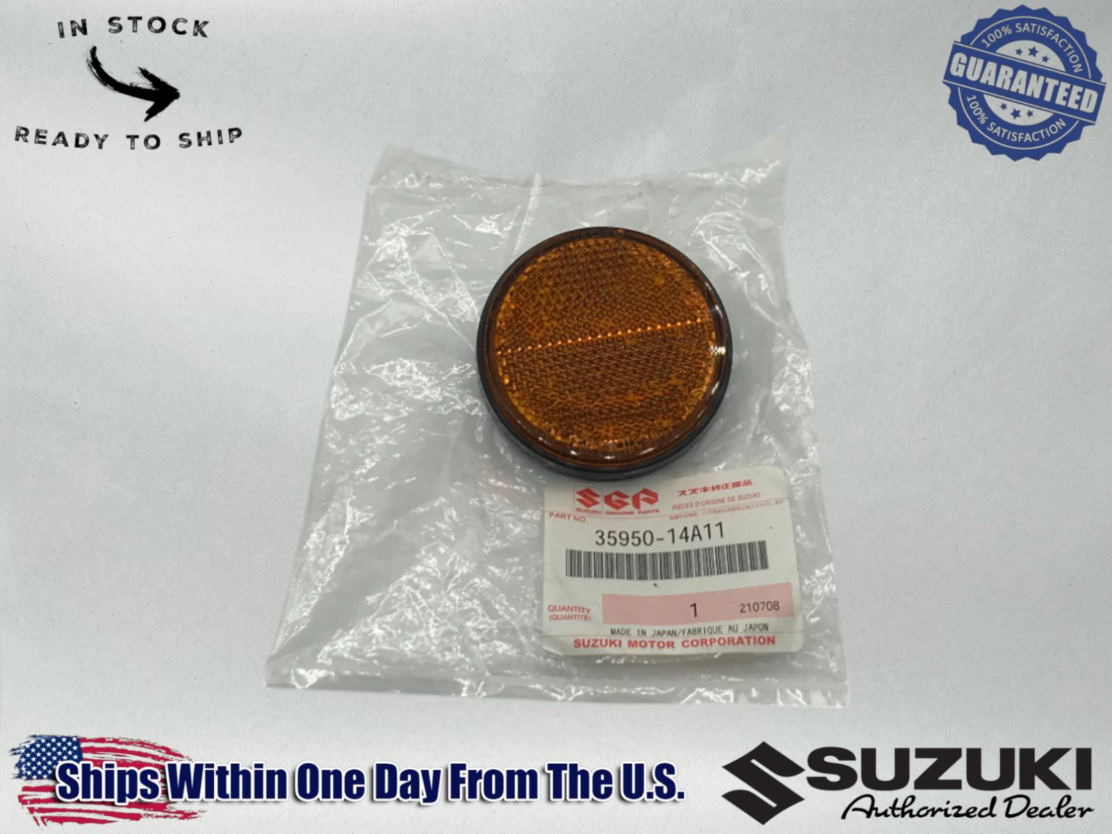 Suzuki Genuine OEM Front Reflector Left Right Amber Reflect 35950-14A11