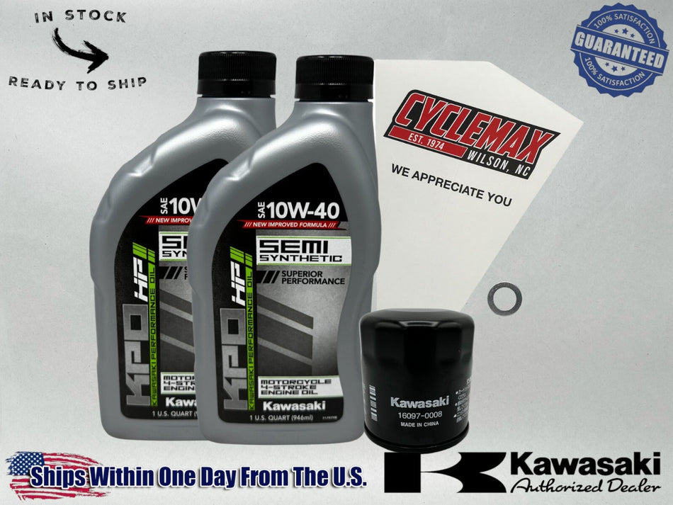 Kawasaki KPO Semi-Synthetic Oil Change Kit for 2023-2025 ELIMINATOR