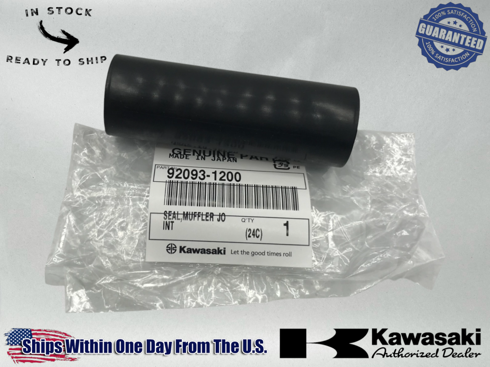 Kawasaki Genuine OEM 1986-24 KX 80 85 100 112 MUFFLER JOINT SEAL 92093-1200