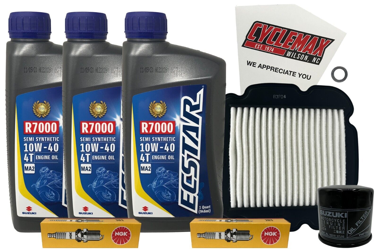 Cyclemax Semi-Synthetic Tune Up Kit w/ Spark Plugs fits 2004-2006 Suzuki DL-650