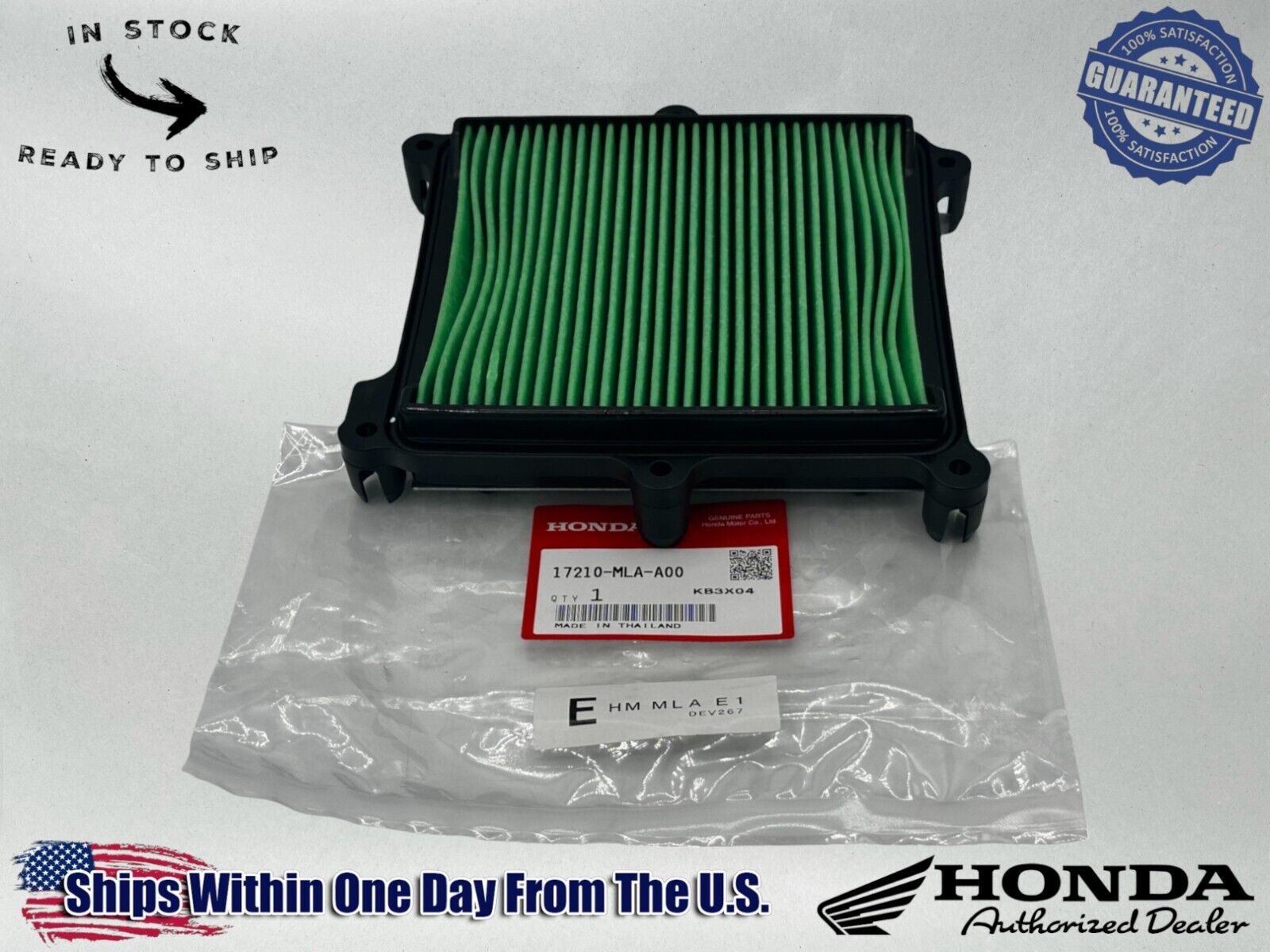 Honda Genuine OEM Authentic Air Filter 17210-MLA-A00