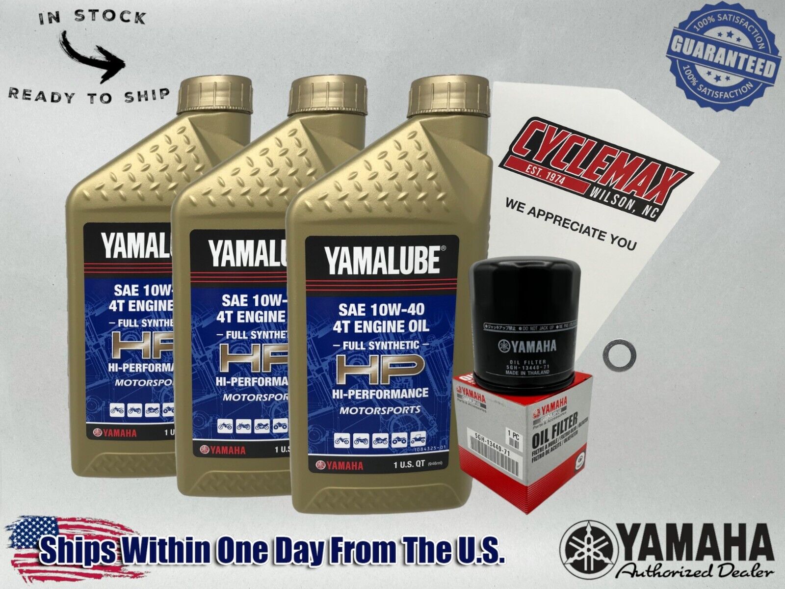 Cyclemax Full-Synthetic Yamalube Oil Change Kit fits 2003-2006 Yamaha KODIAK 400