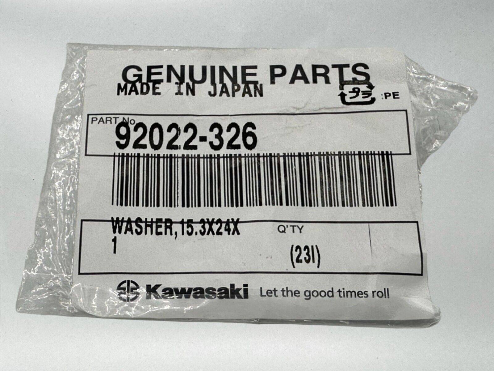 Kawasaki Genuine OEM Authentic Plain Washer 92022-326