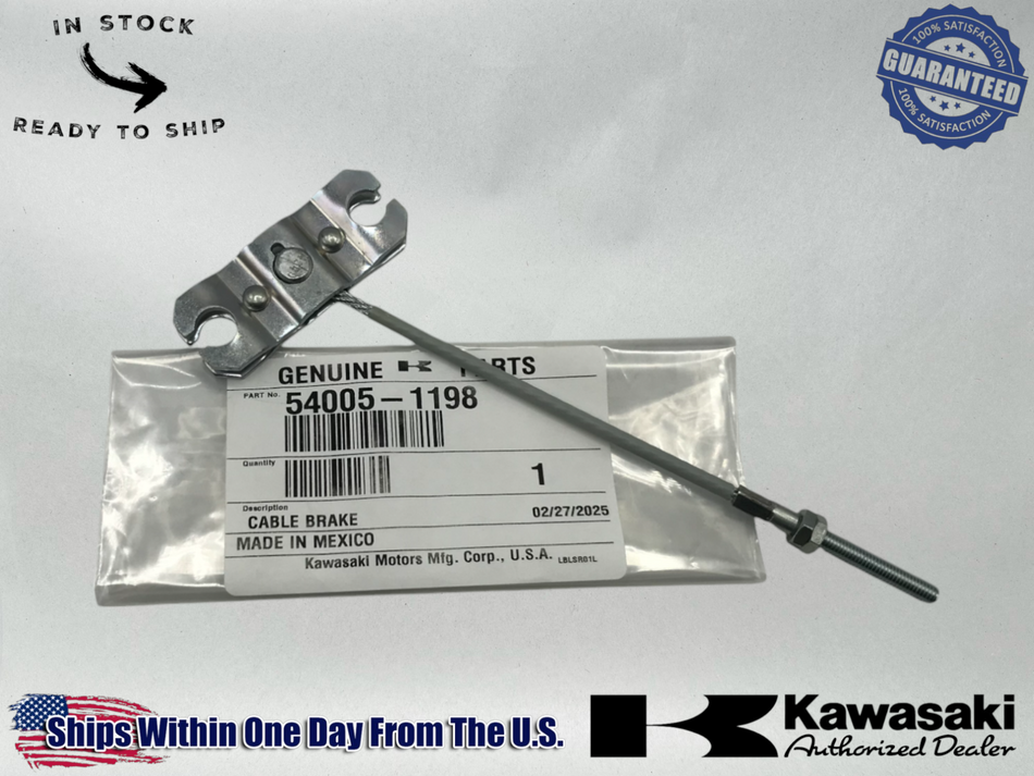 Kawasaki Genuine OEM 1999 -24 MULE FRONT PARKING BRAKE CABLE 54005-1198