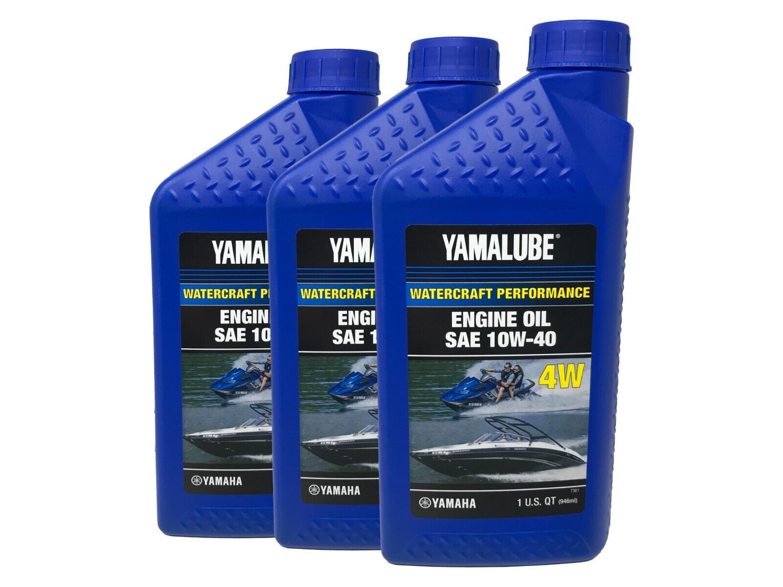 Yamaha Genuine OEM Yamalube Marine 10W-40 Oil LUB-10W40-WV-12 - 3 Pack