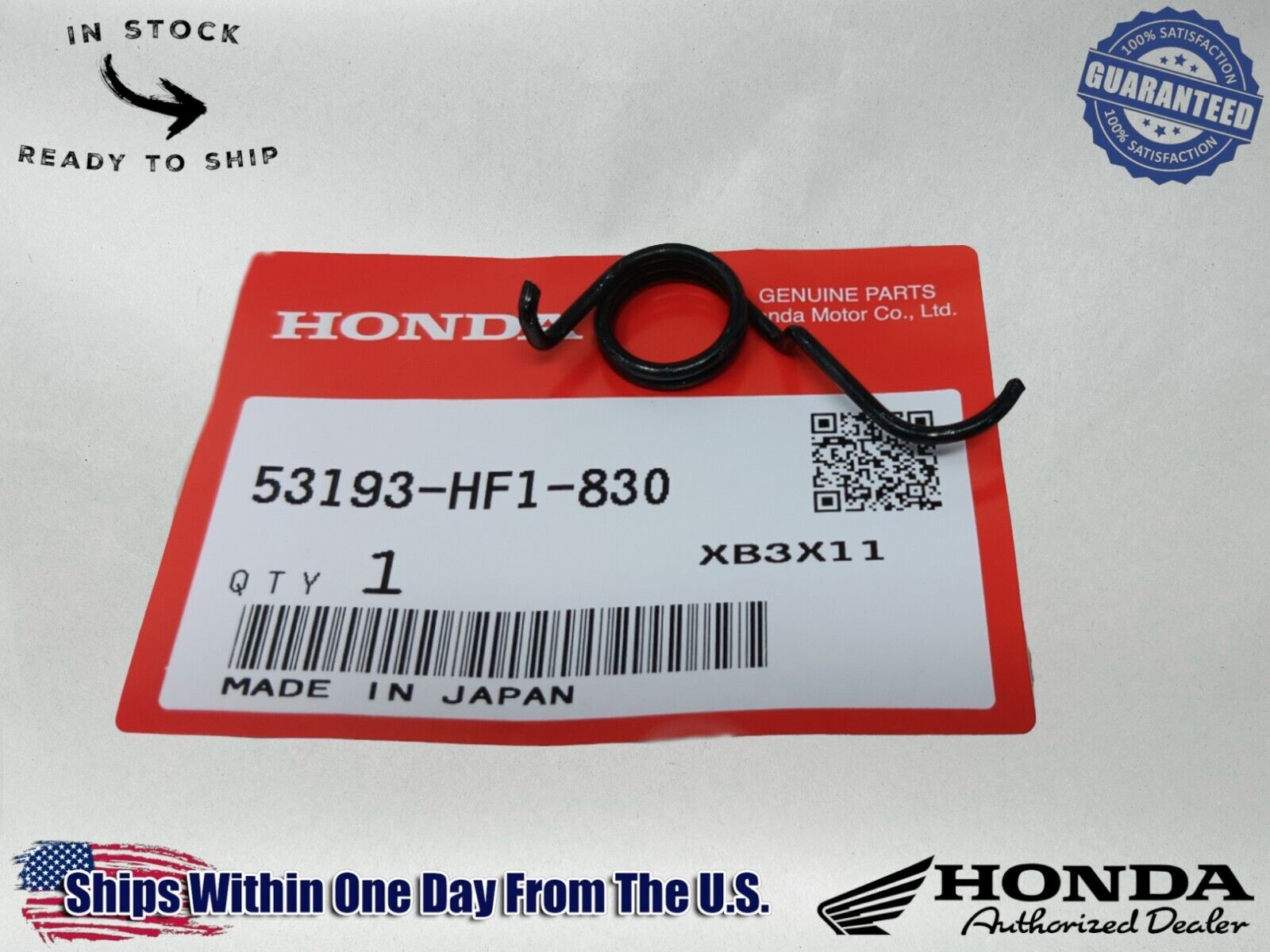 Honda Genuine OEM Authentic Rear Hand Brake Lever Return Spring  53193-HF1-830