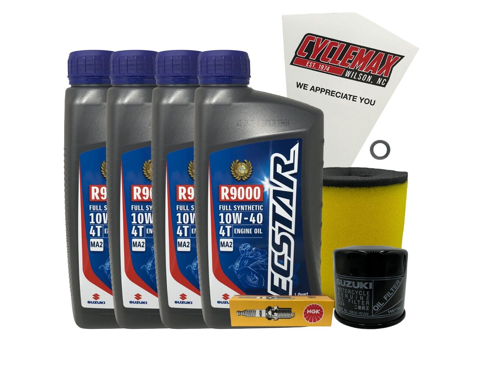 Cyclemax Full Synthetic Tune Up Kit w/ Plug fits 2004-2010 Suzuki LT-A400 K4-K7