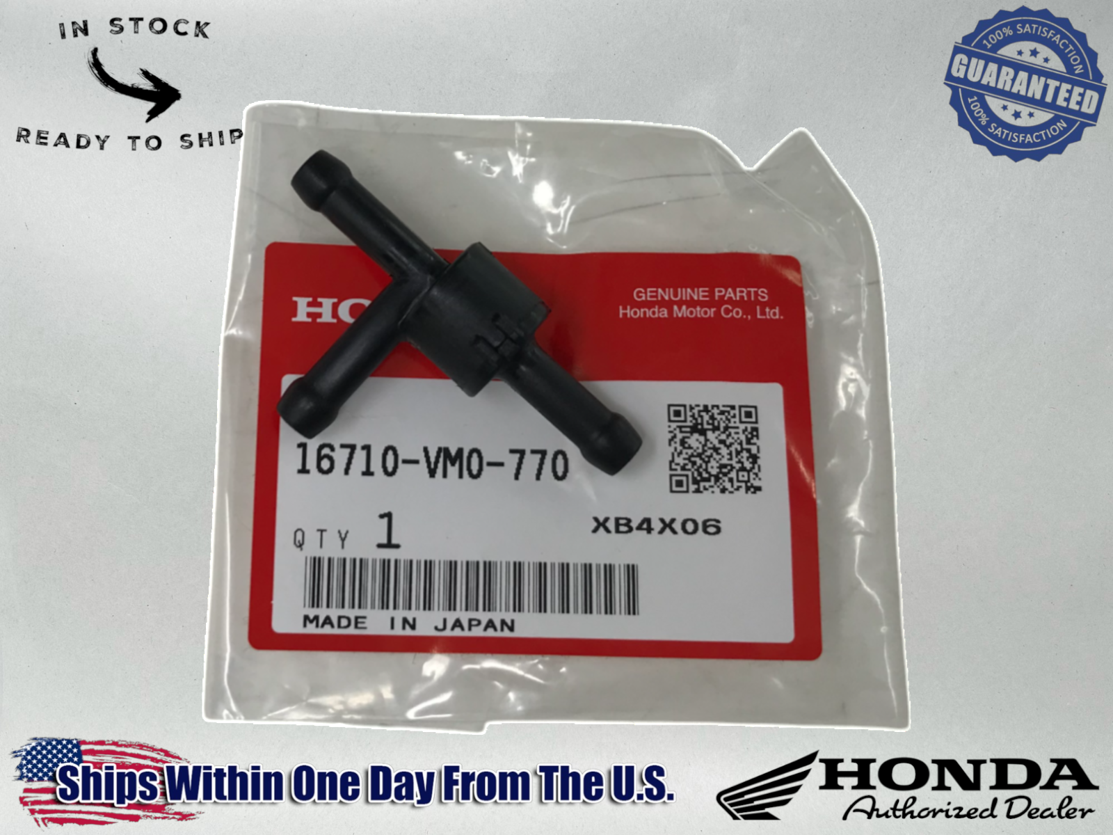 Honda Genuine OEM Authentic FUEL CHECK VALVE (3 WAY) 1977-84 FL250 16710-VM0-770