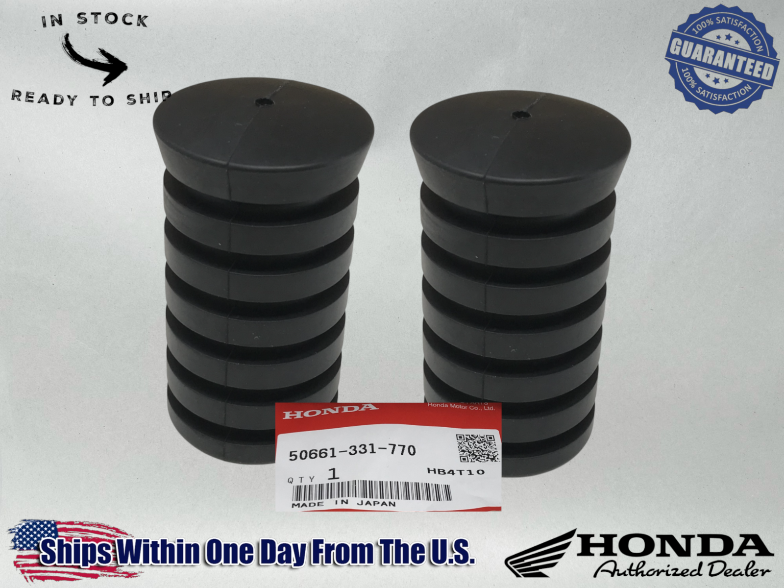 Honda OEM 2 Foot Peg Step Rubbers SL100 Z50 SL125 ST90 SL70 50661-331-770