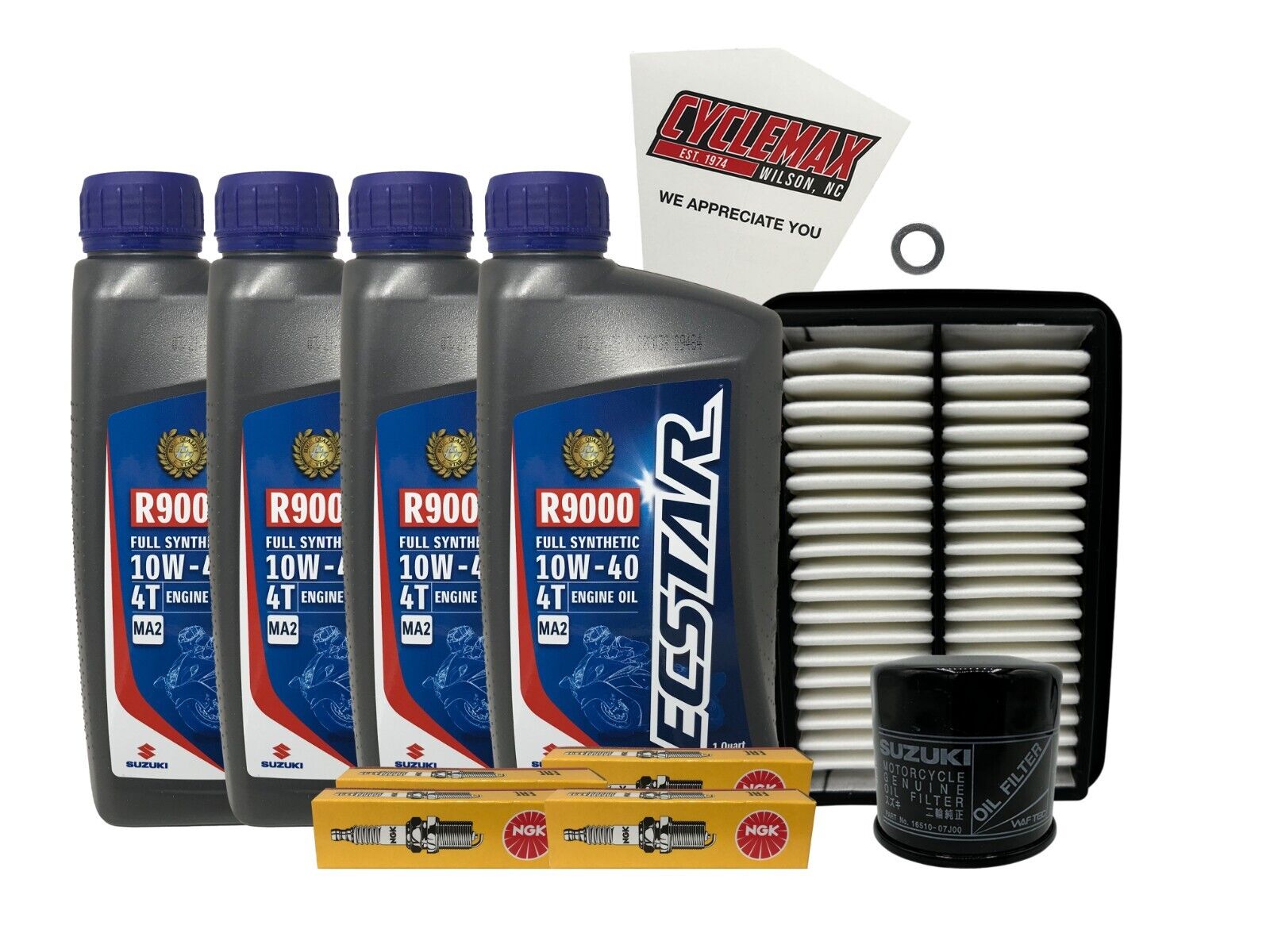 Cyclemax Full Synthetic Tune Up Kit w/ Spark Plugs fits 1997-2005 Suzuki GSF1200