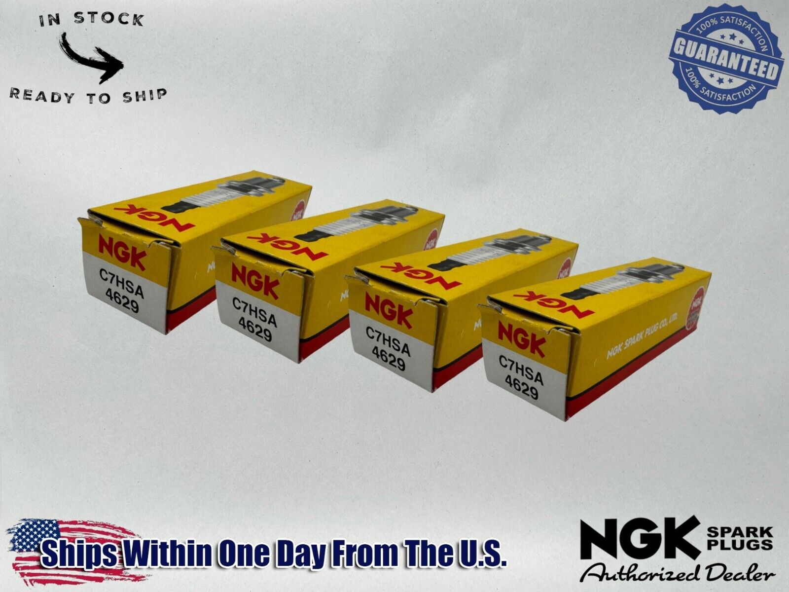 NGK Genuine OEM Authentic Spark Plugs C7HSA - 4 PACK