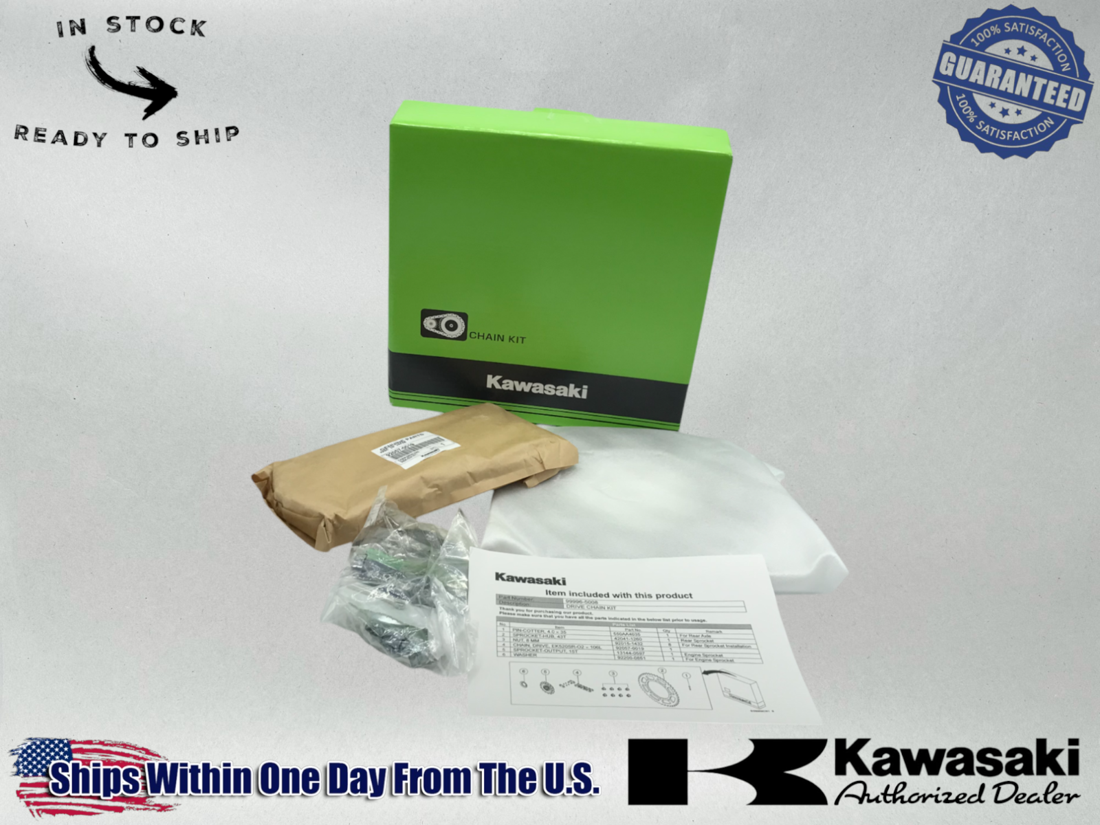 Kawasaki Genuine OEM Authentic 2008-18 KLR650 KLR 650 DRIVE CHAIN KIT 99996-5008