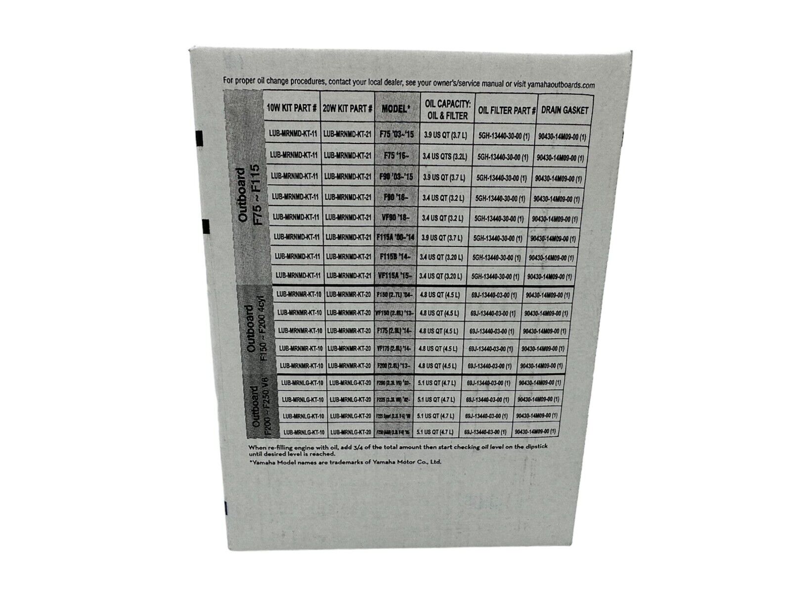 Cyclemax OEM 10W30 Marine Oil Change Kit fits 2015-2024 Yamaha VF115A Engine