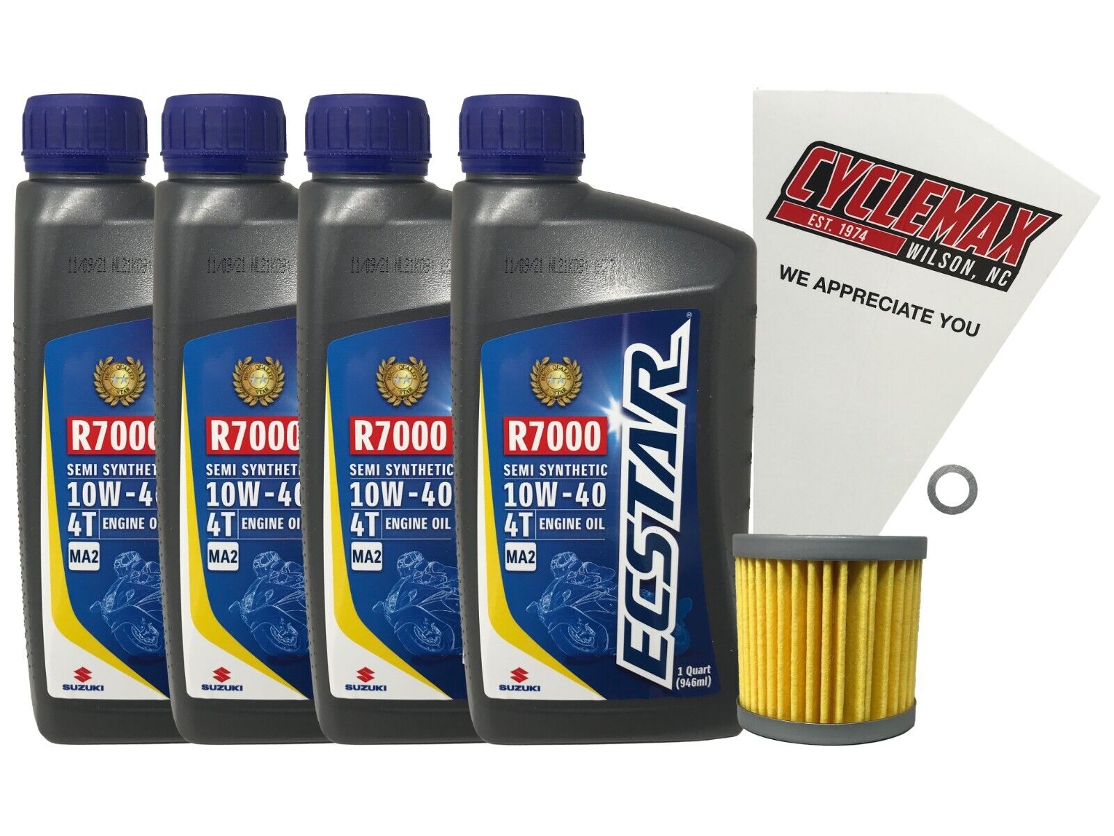 Cyclemax OEM Semi-Synthetic Oil Change Kit fits 2011-2022 Suzuki VZR-1800