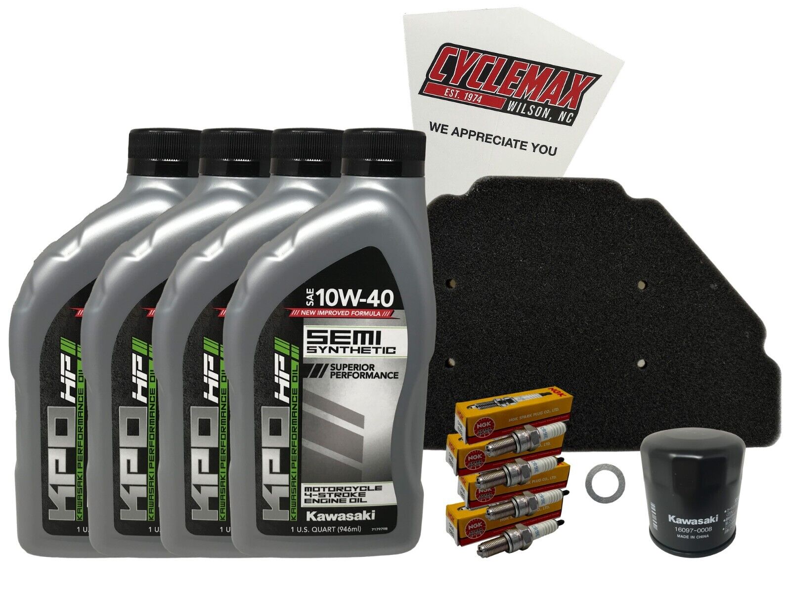 Cyclemax Semi-Synthetic Tune Up Kit w/ Plugs fits 1995-1997 Kawasaki Ninja ZX-6R