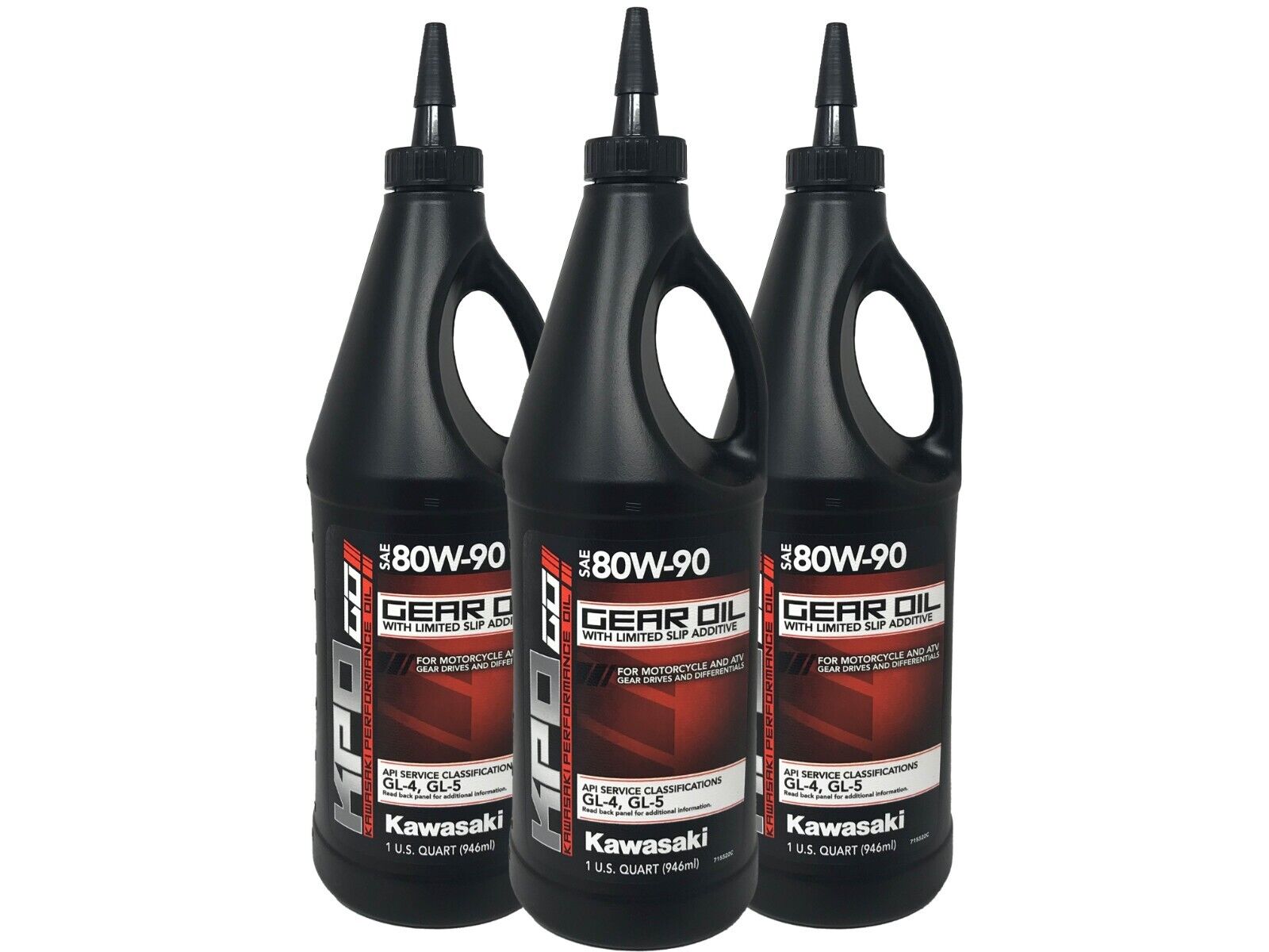 Kawasaki OEM KPO Gear Oil with Limited Slip  Quart K6103G-103-01Q - 3 Pack