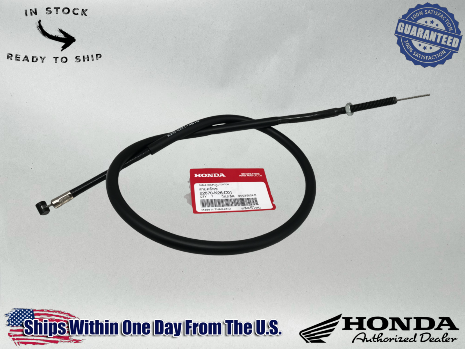 Honda OEM Clutch Control Cable GROM 125 2018-2020 201 22870-K26-C01