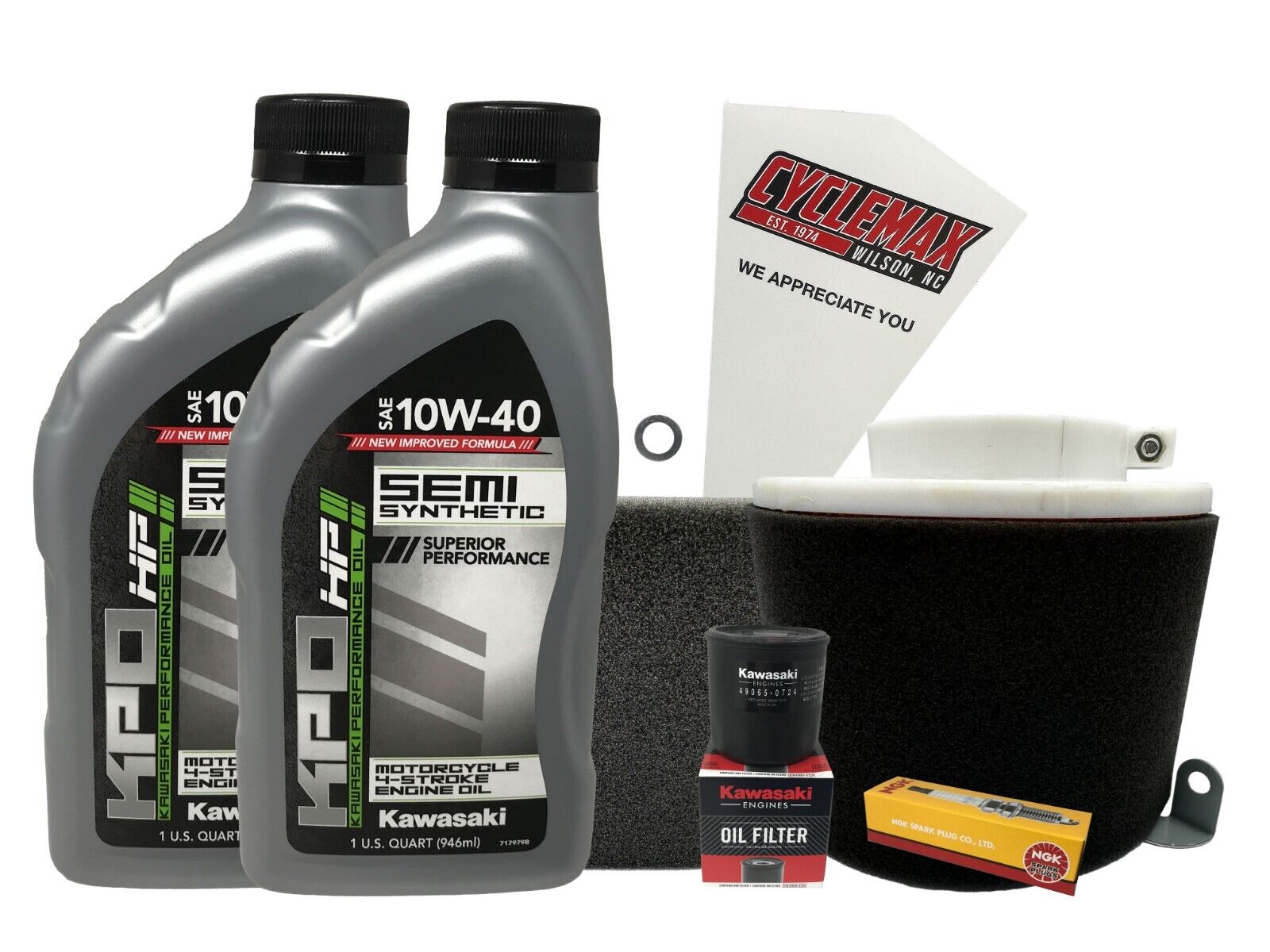 Cyclemax Semi Synthetic Tune Up Kit with Spark Plugs fits 2016 Kawasaki Mule 600