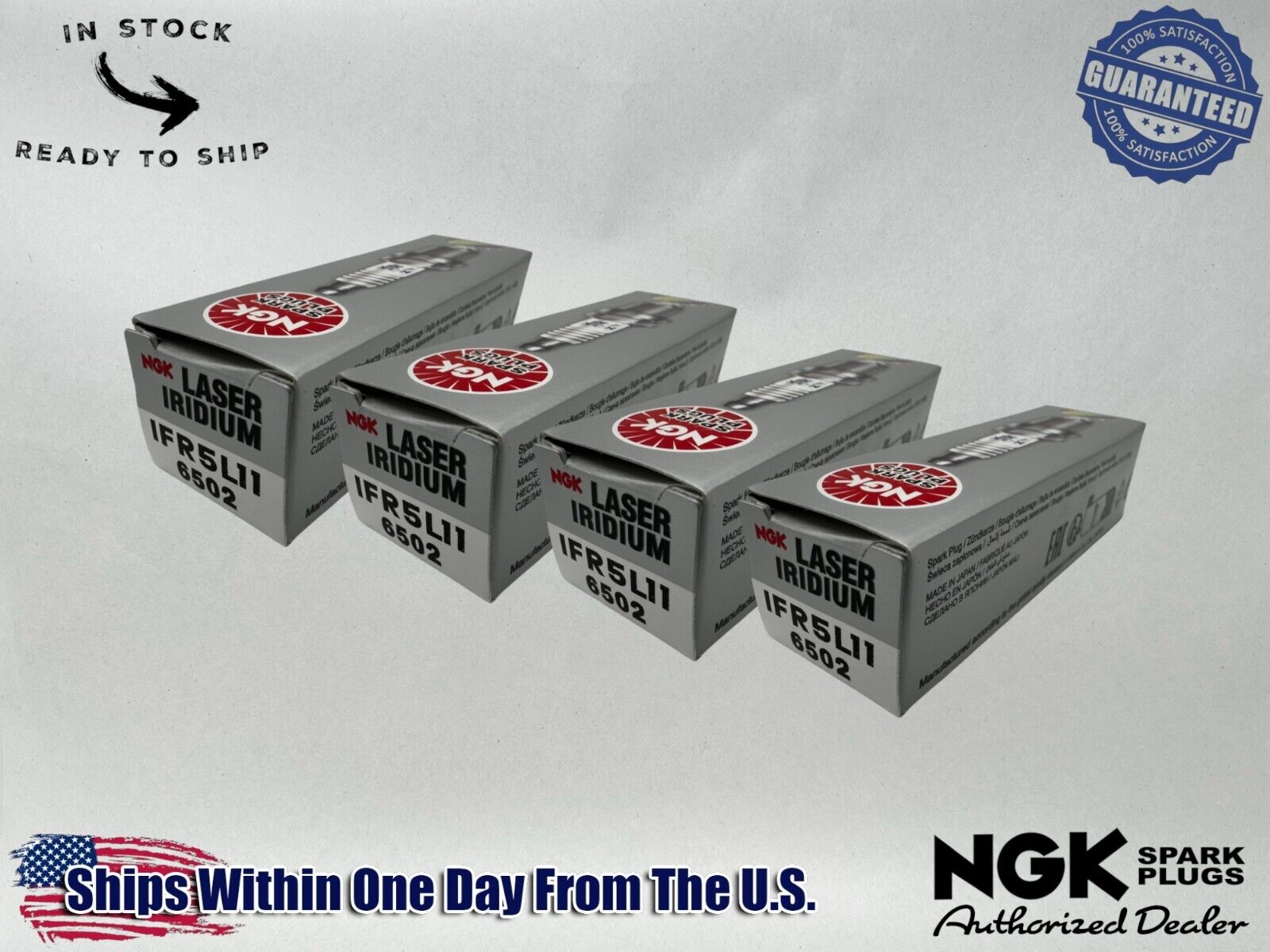 NGK Genuine OEM Authentic Spark Plugs IFR5L11 - 4 PACK