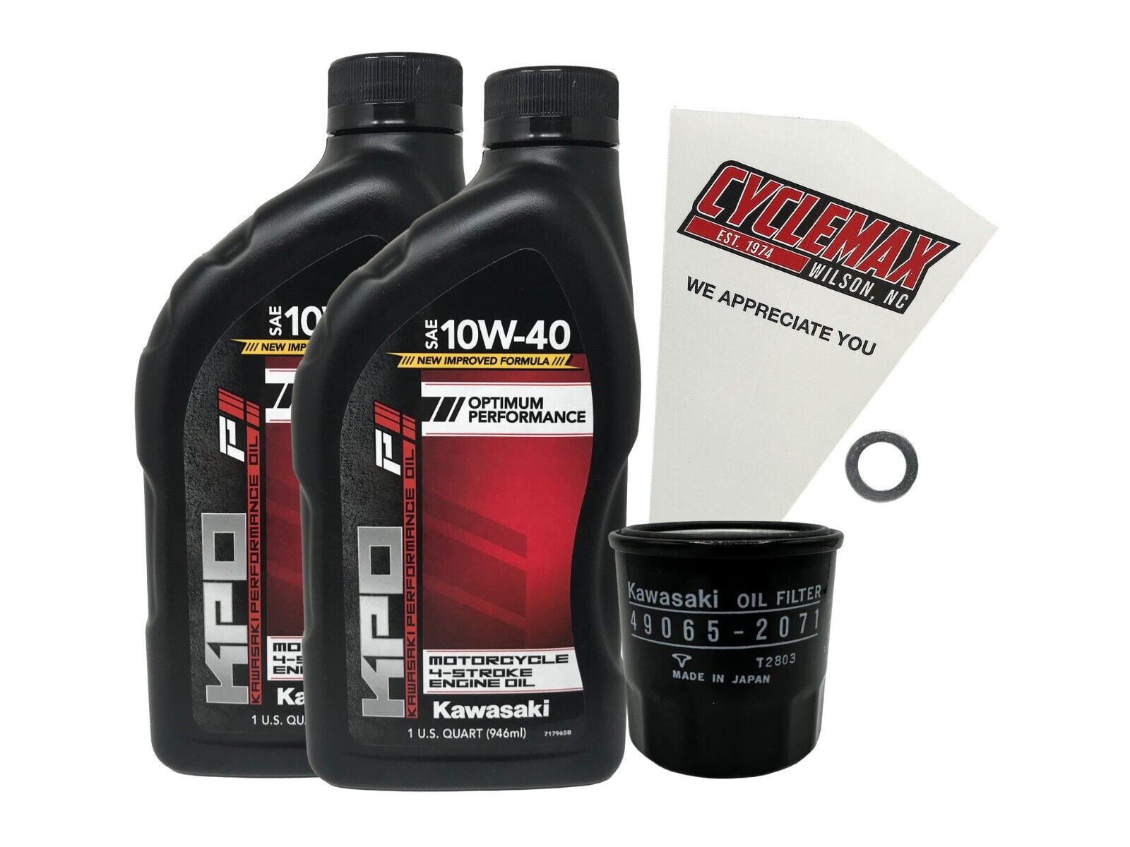 Cyclemax OEM Std 10W-40 Oil Change Kit fits 2001-2008 Kawasaki Mule 3010