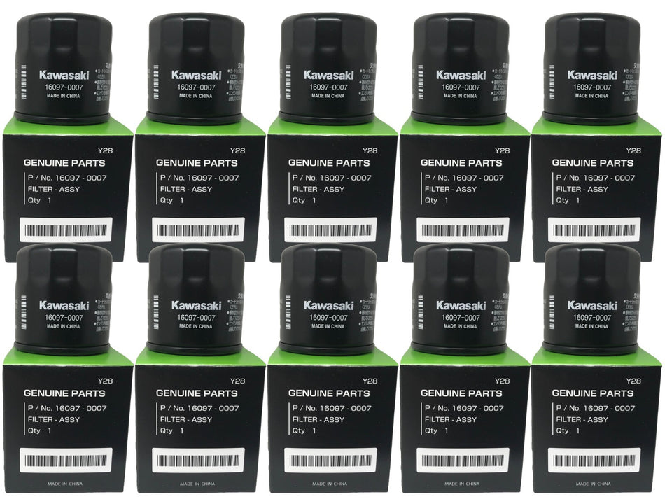 10 Pack Kawasaki OEM Oil Filter 16097-0007 replaces (16097-0003)