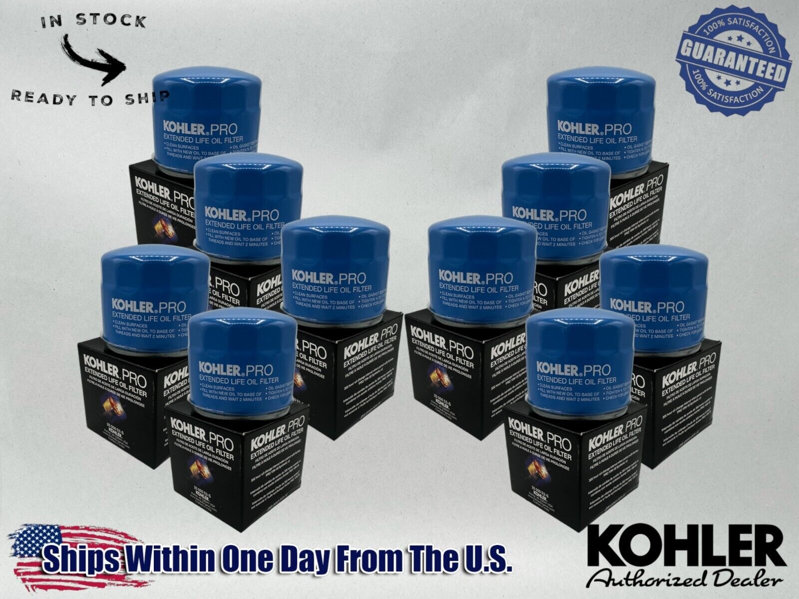 Kohler Genuine OEM Extended Life 300 Hour Oil Filter 25 050 53-S 10 Pack