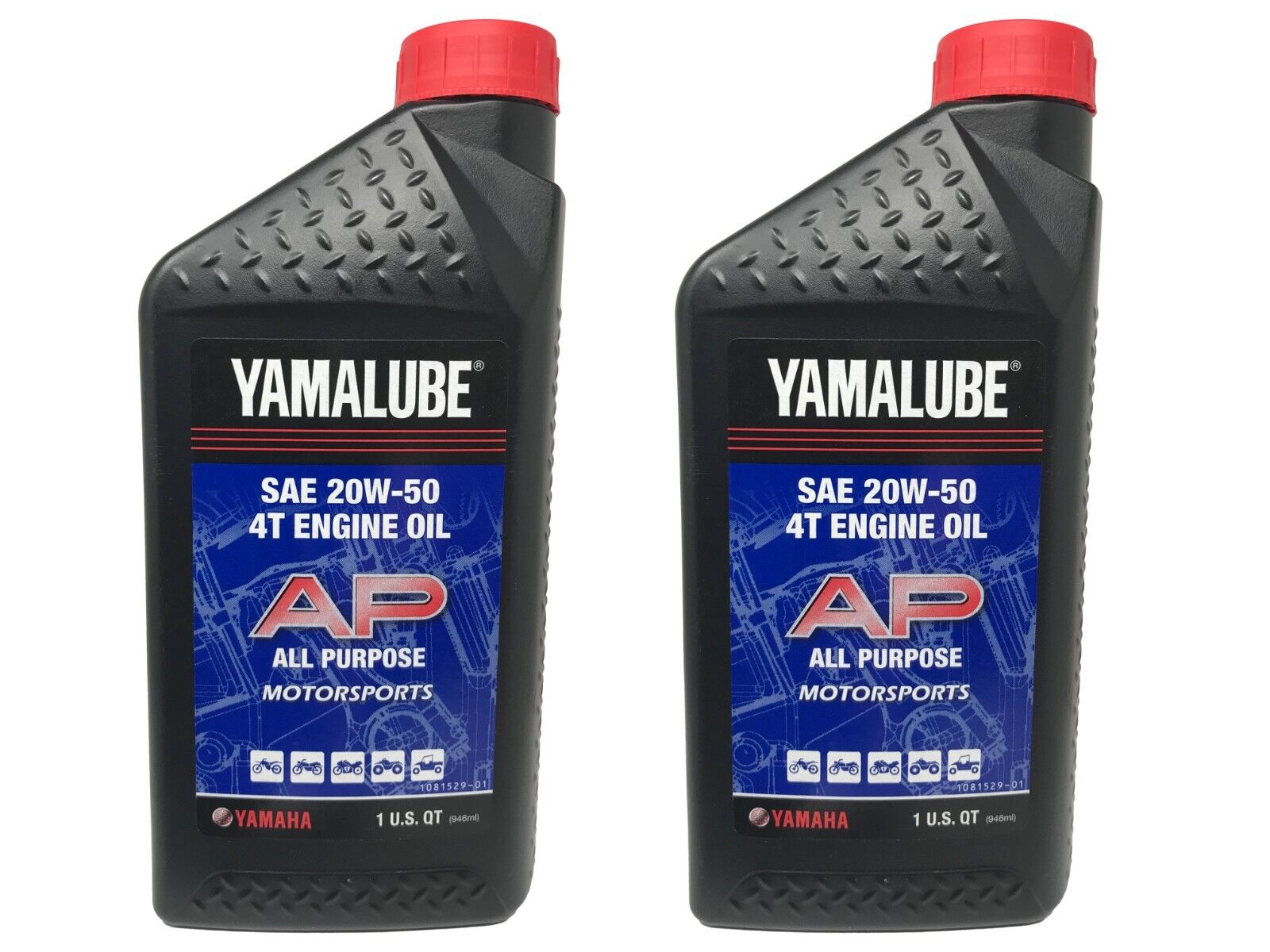 Yamaha Genuine OEM SAE 20W-50 4T Engine Oil LUB-20W50-AP-12 - 2 Pack