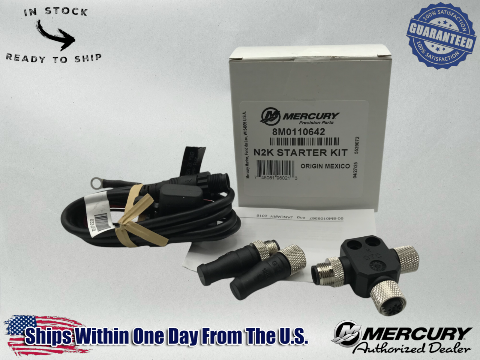 Mercury Genuine OEM Authentic NMEA 2000 N2K Starter Kit / Backbone 8M0110642