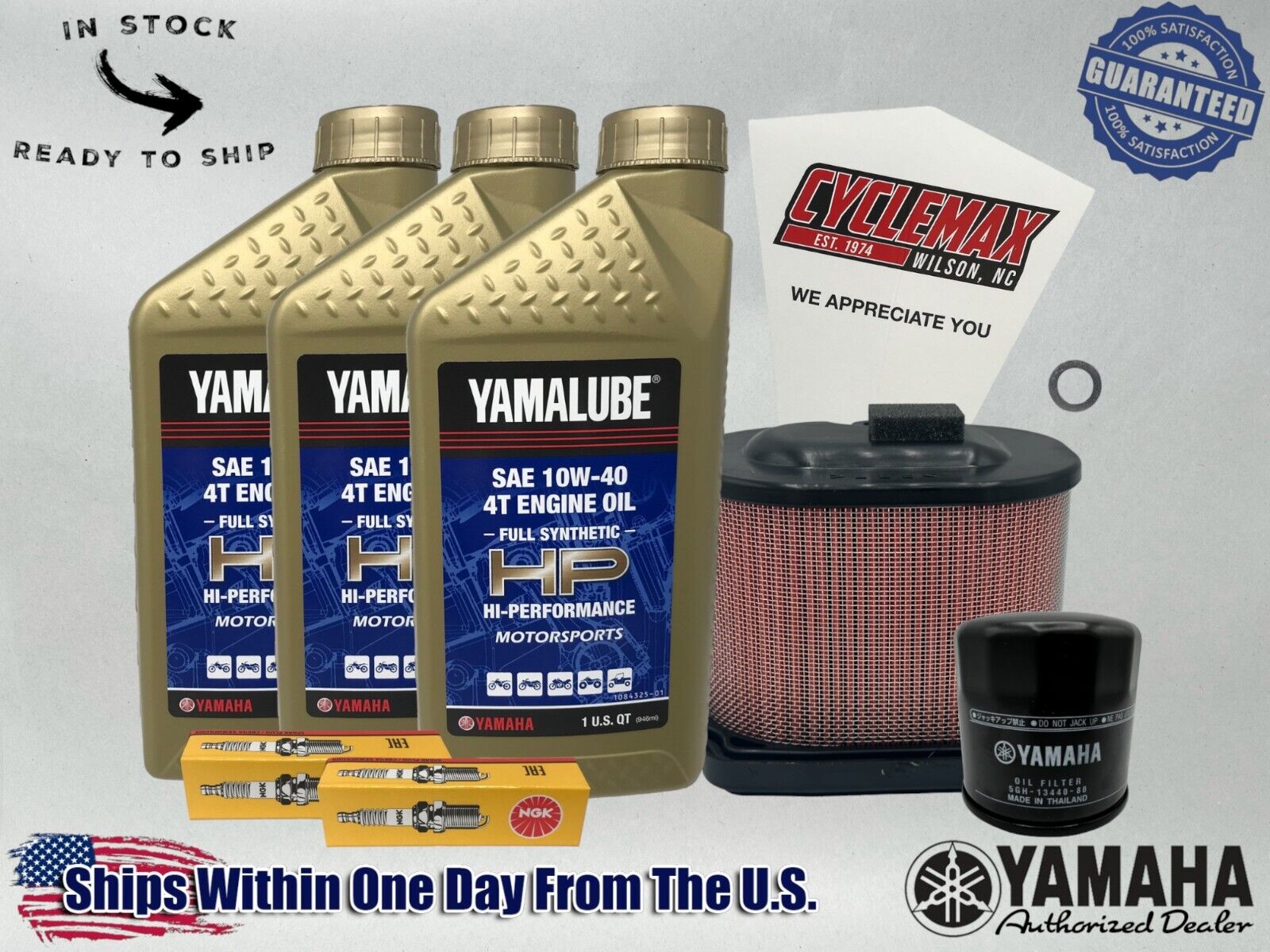 Cyclemax Full-Synthetic Yamalube Tune-Up Kit fits 2018-2024 Yamaha MT-07