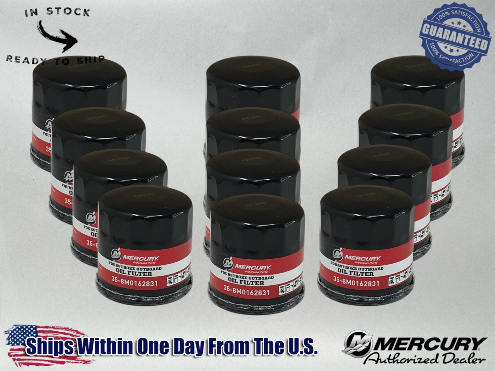 Mercury Genuine OEM Authentic Oil Filters 35-8M0162831 12 Pack