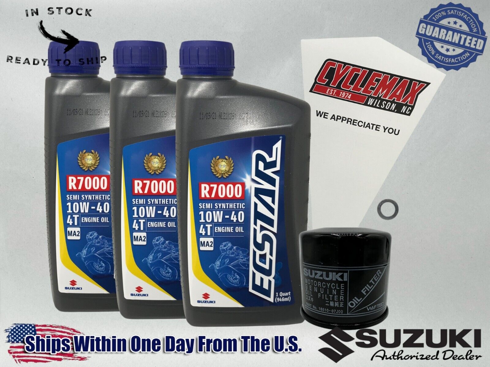 Cyclemax Semi-Synthetic Ecstar R7000 Oil Change Kit fits 1988-1996 Suzuki GSX600