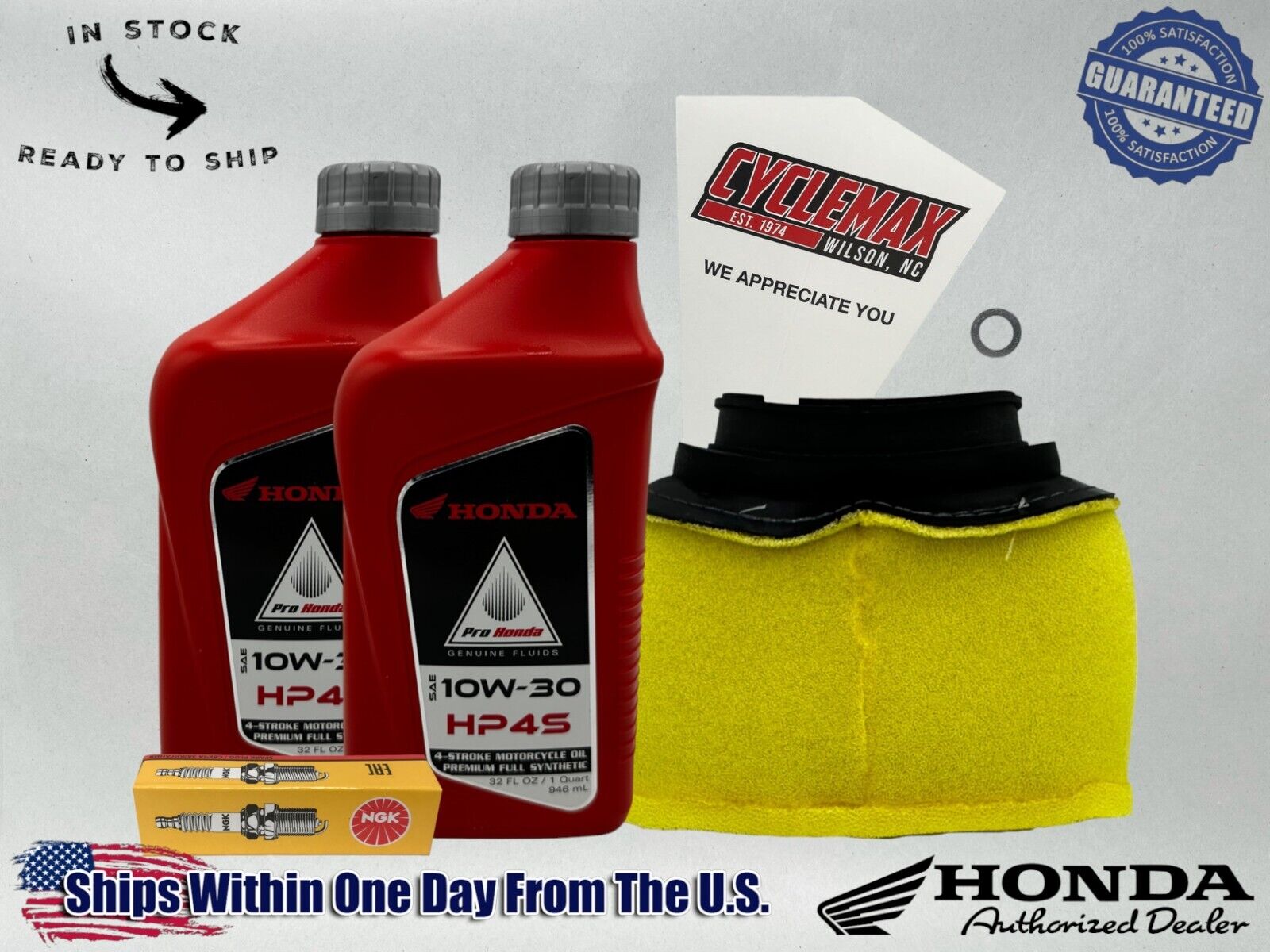 Cyclemax Full Synthetic HP4s Tune-Up Kit fits 1986-1987 Honda TR200 FatCat