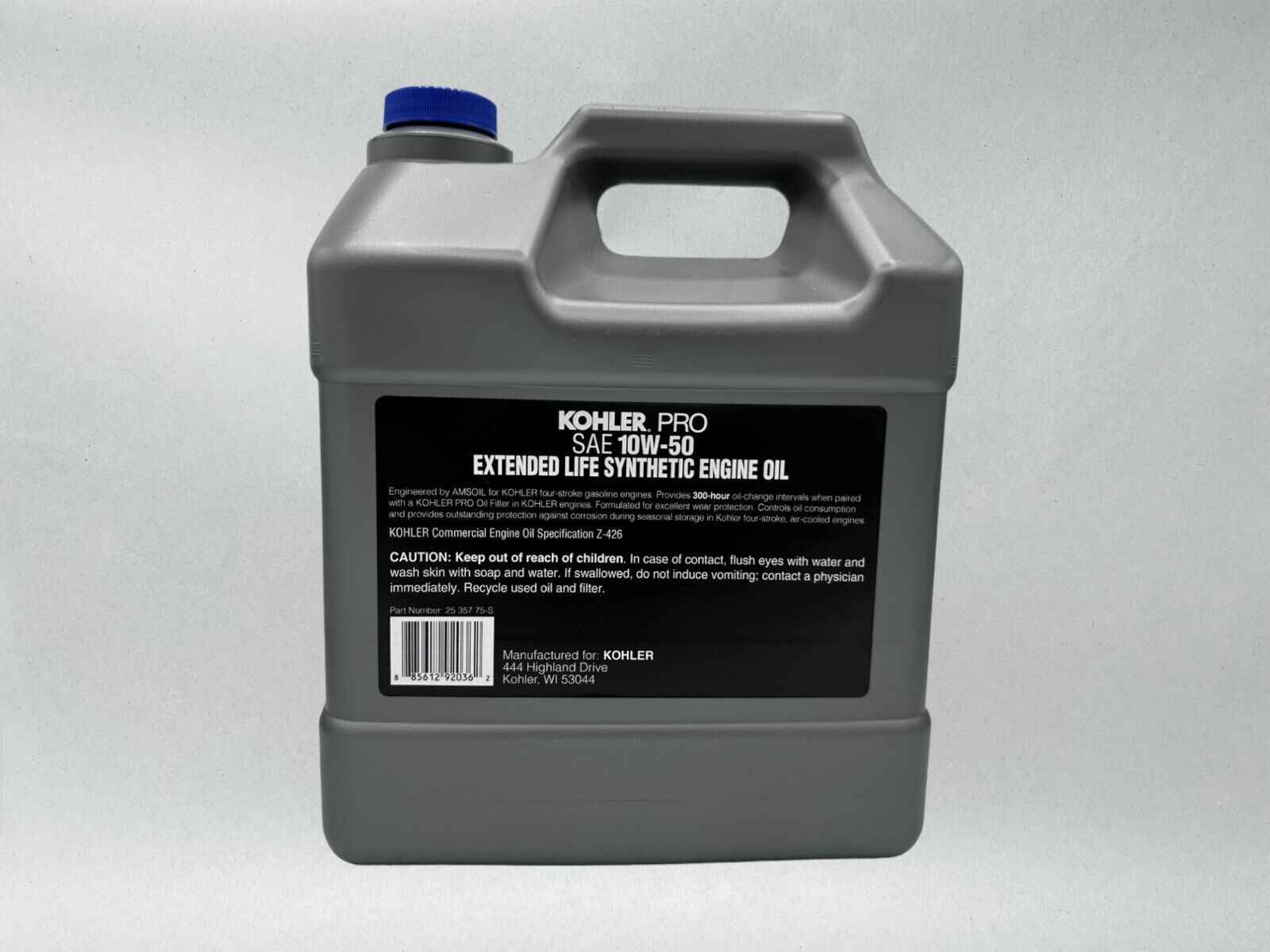 Kohler OEM SAE 10W-50 300 Hour Semi Synthetic Oil 5-Quart Bottle 25-357 75-S