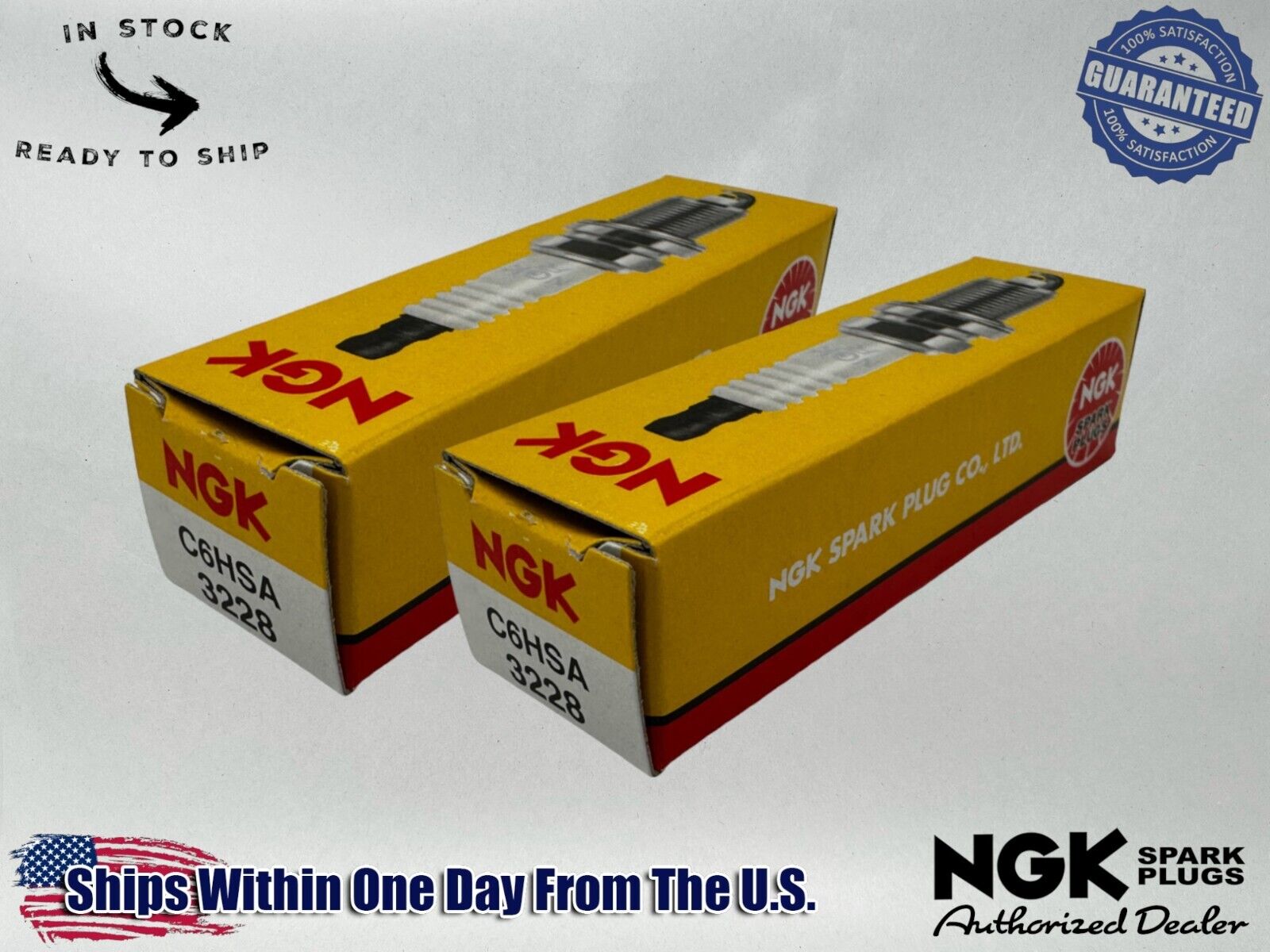 NGK Genuine OEM Authentic Spark Plugs C6HSA - 2 PACK