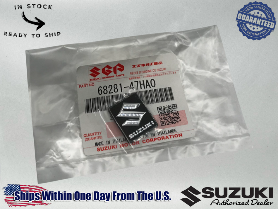 Suzuki Genuine OEM "S" EMBLEM FITS MUTIPLE BIKES CHECK FITMENT CHART 68281-47HA0