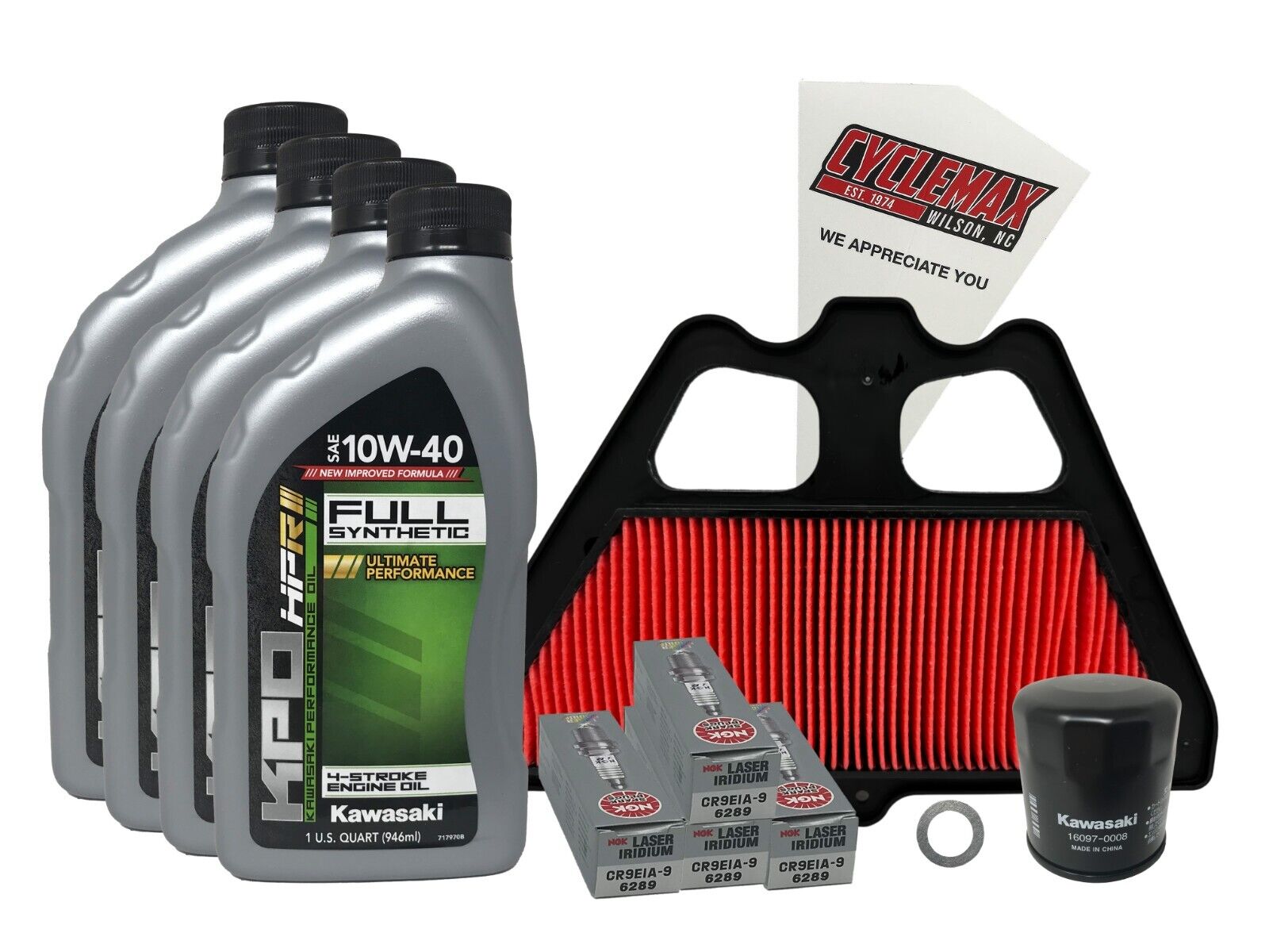 Cyclemax Full Synthetic Tune Up Kit w/ Plugs fits Kawasaki 2017-2023 Z900