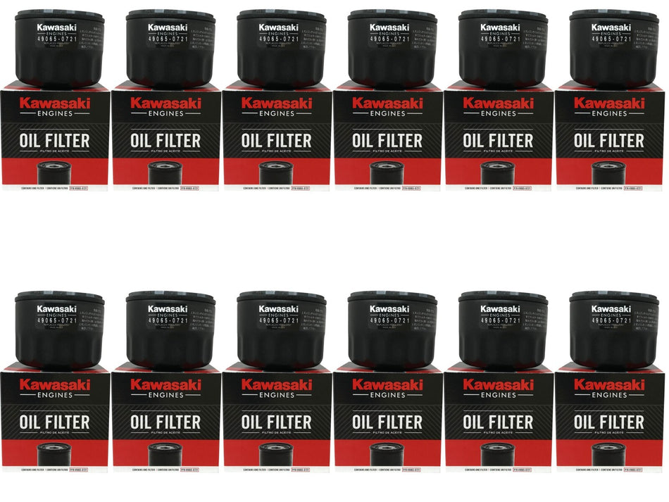 12 Pack OEM Kawasaki 49065-0721 Oil Filter Replaces 49065-7007
