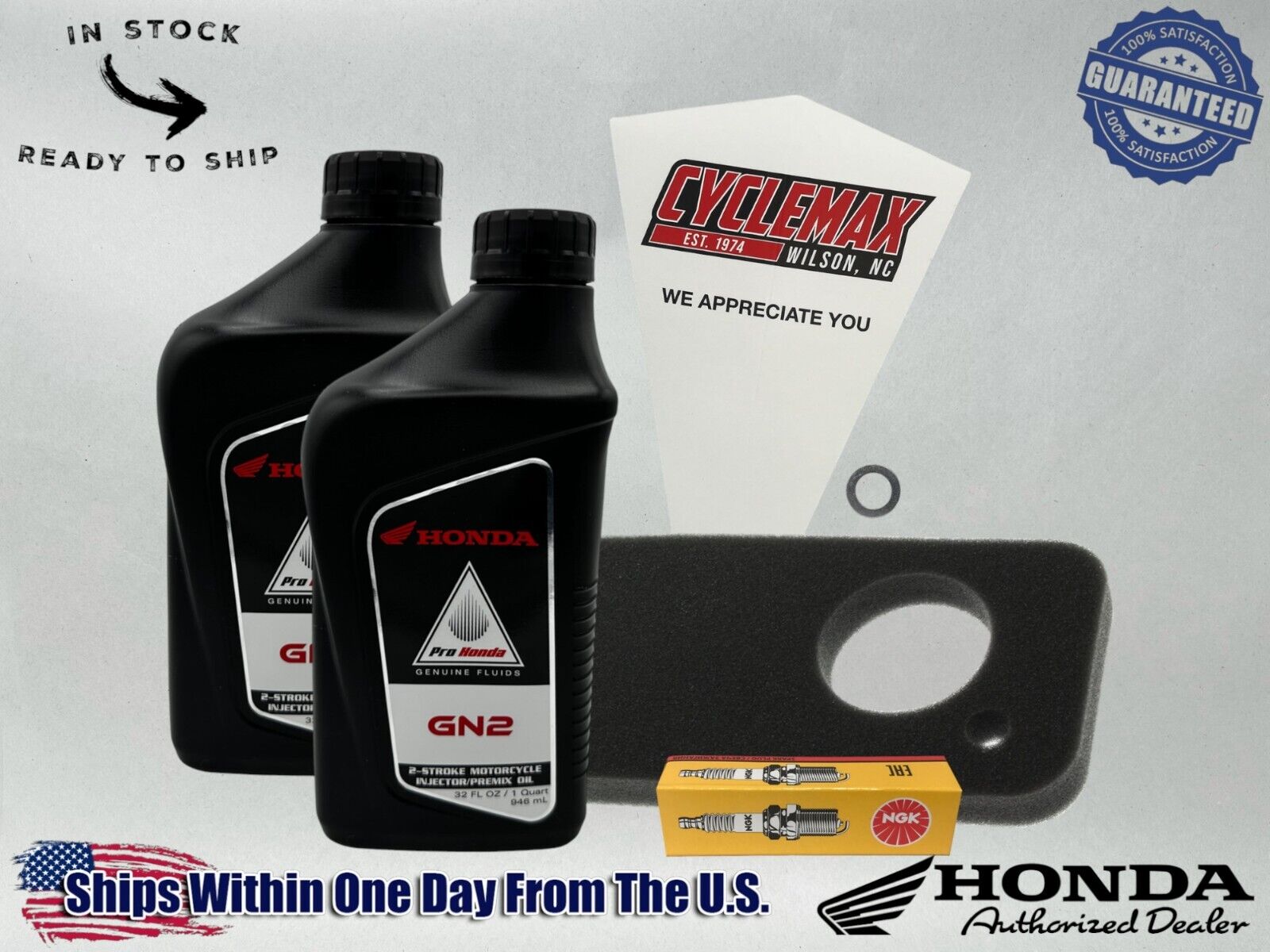 Cyclemax Std GN2 2-Stroke Premix Oil & TuneUp Kit fits 1991-1996 Honda EZ90