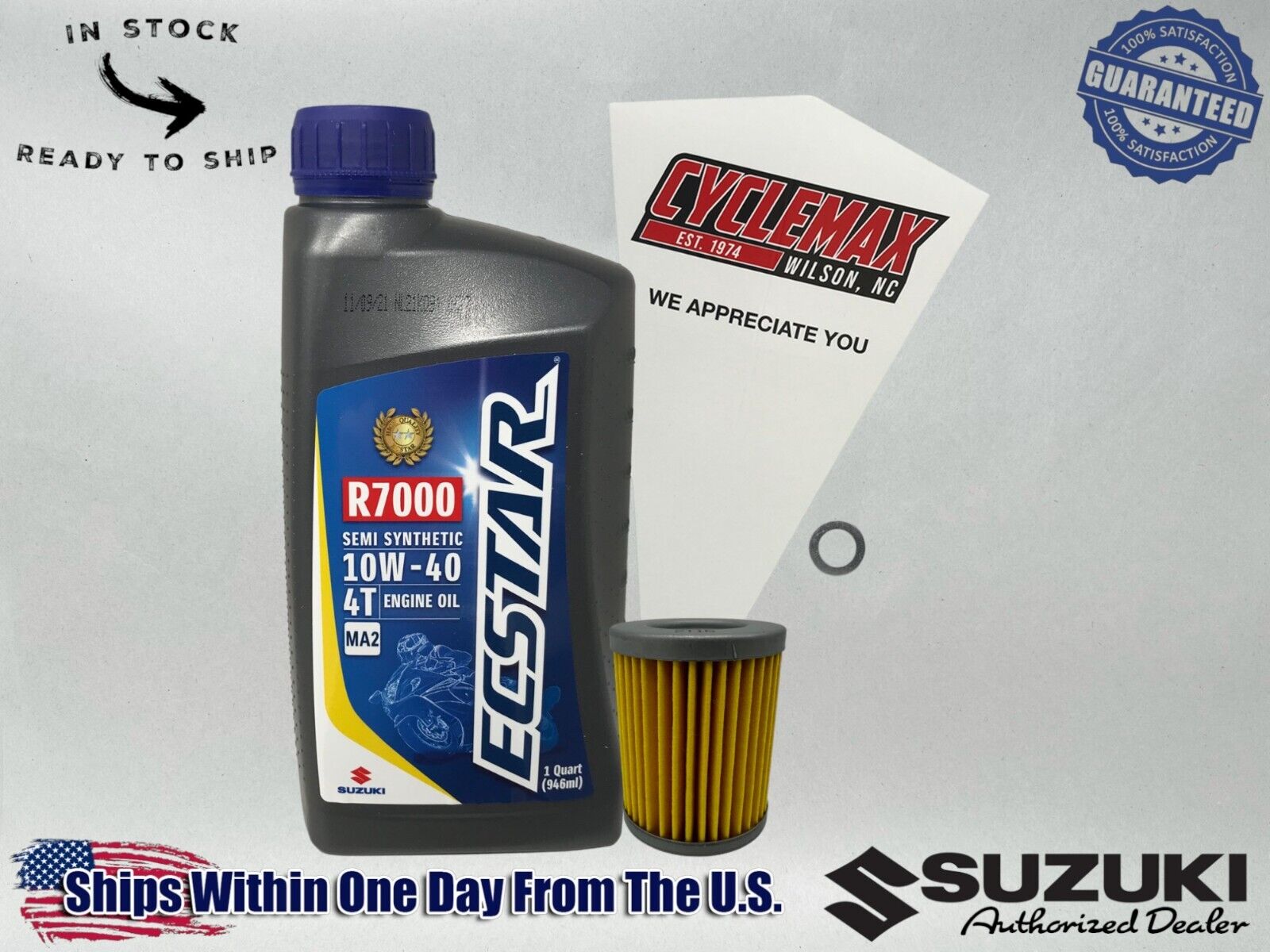 Cyclemax Semi-Synthetic Ecstar R7000 Oil Change Kit fits 1994-1996 Suzuki DR125