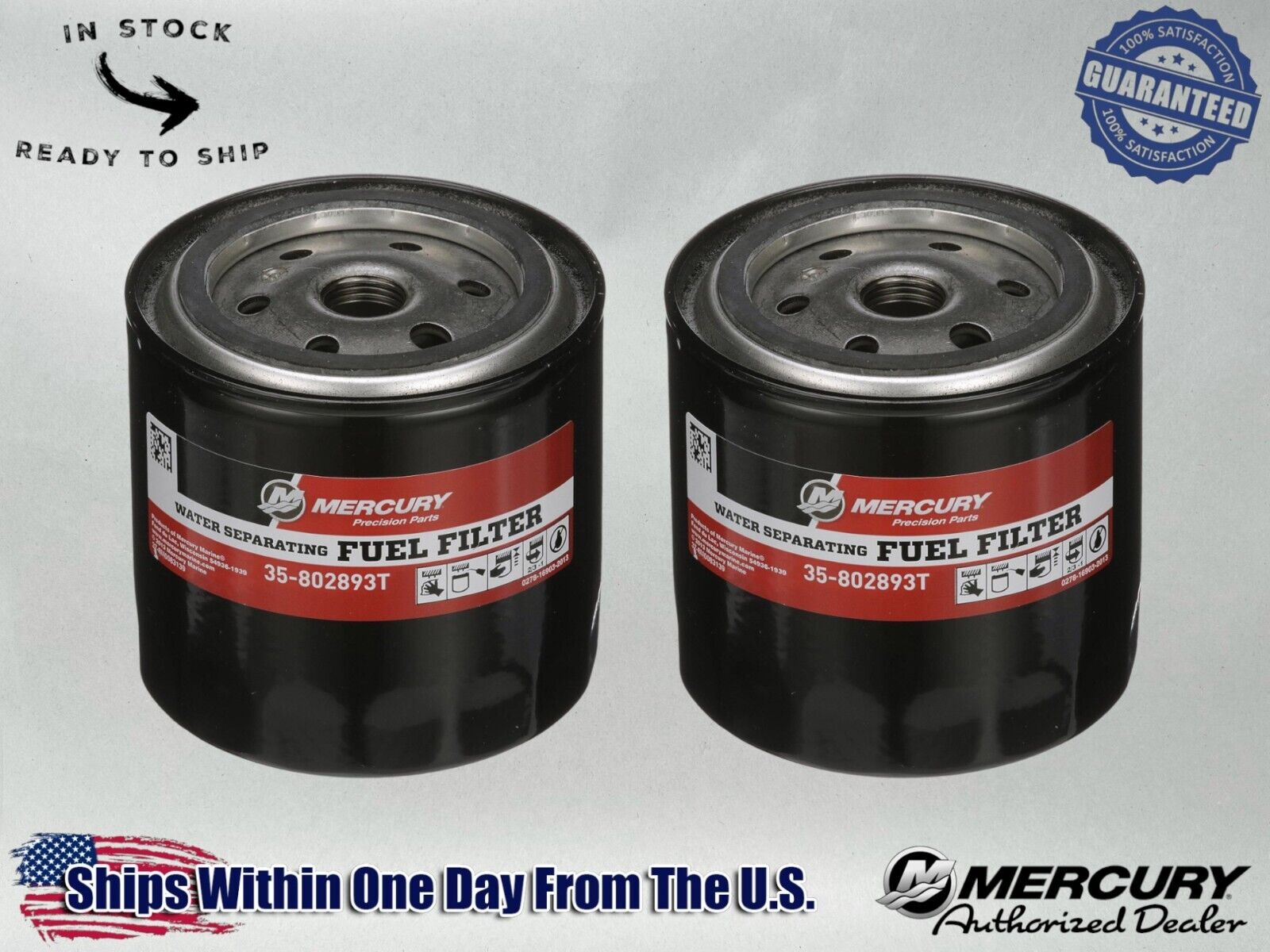 OEM Water Sep Fuel Filter for Mercury and MerCruiser RM Systems 802893T-2PACK 