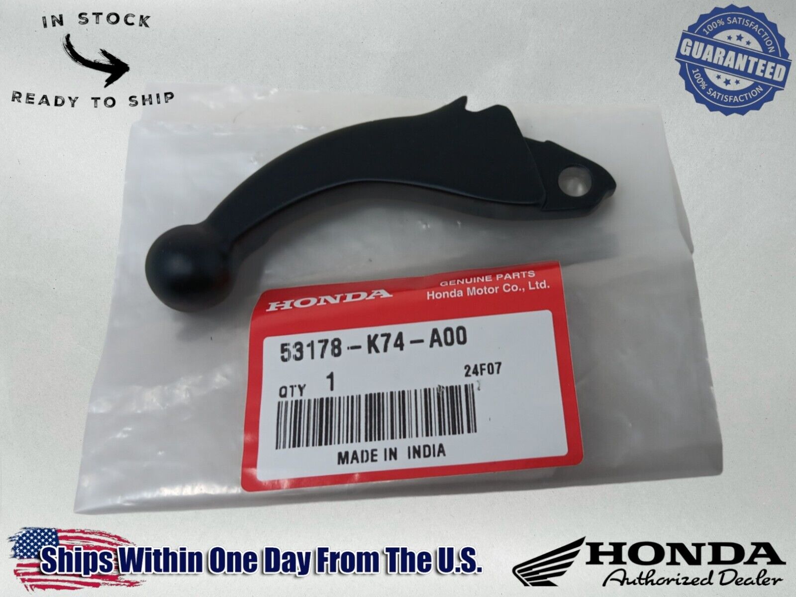 Honda Genuine OEM Authentic Left Hand Brake Lever 53178-K74-A00