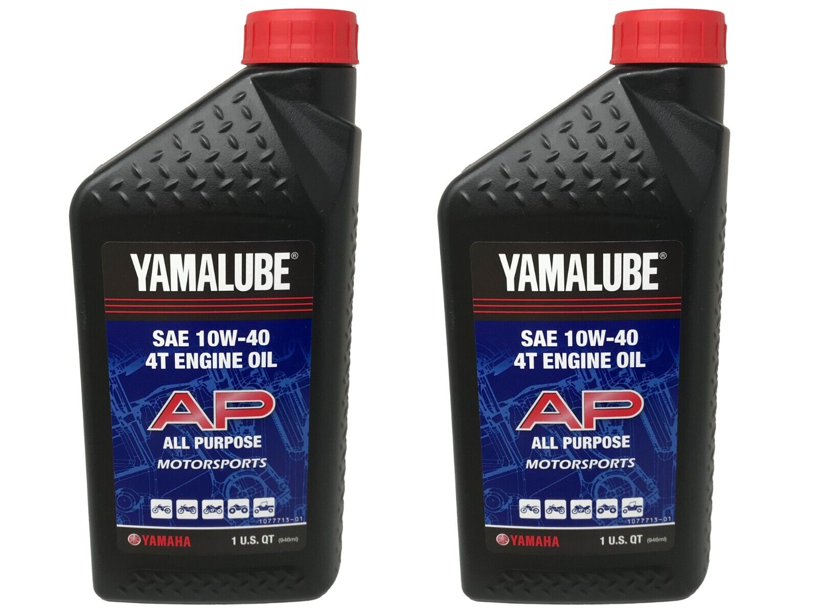 Yamaha Genuine OEM SAE 10W-40 4T Engine Oil LUB-10W40-AP-12 - 2 Pack