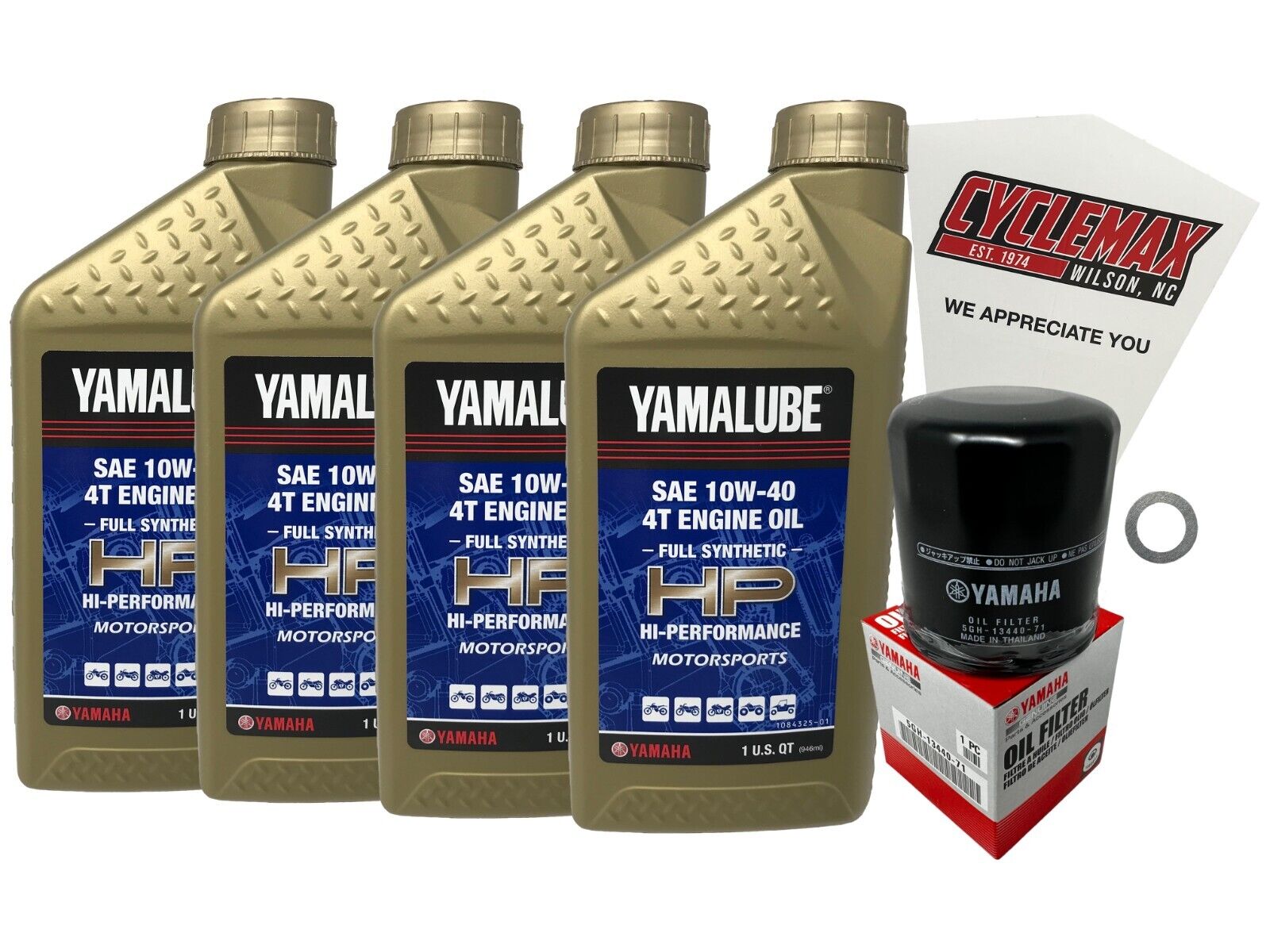 Cyclemax Full Synthetic 10W-40 Oil Change Kit fits 2001-2007 Yamaha YZF600R